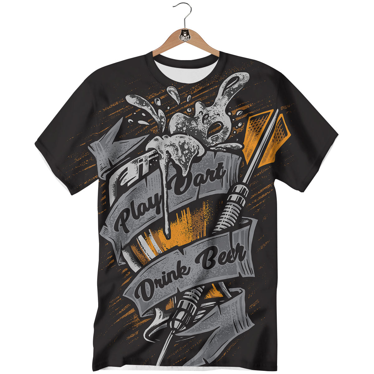 Play Dart Drink Beer Print T-Shirt-grizzshop
