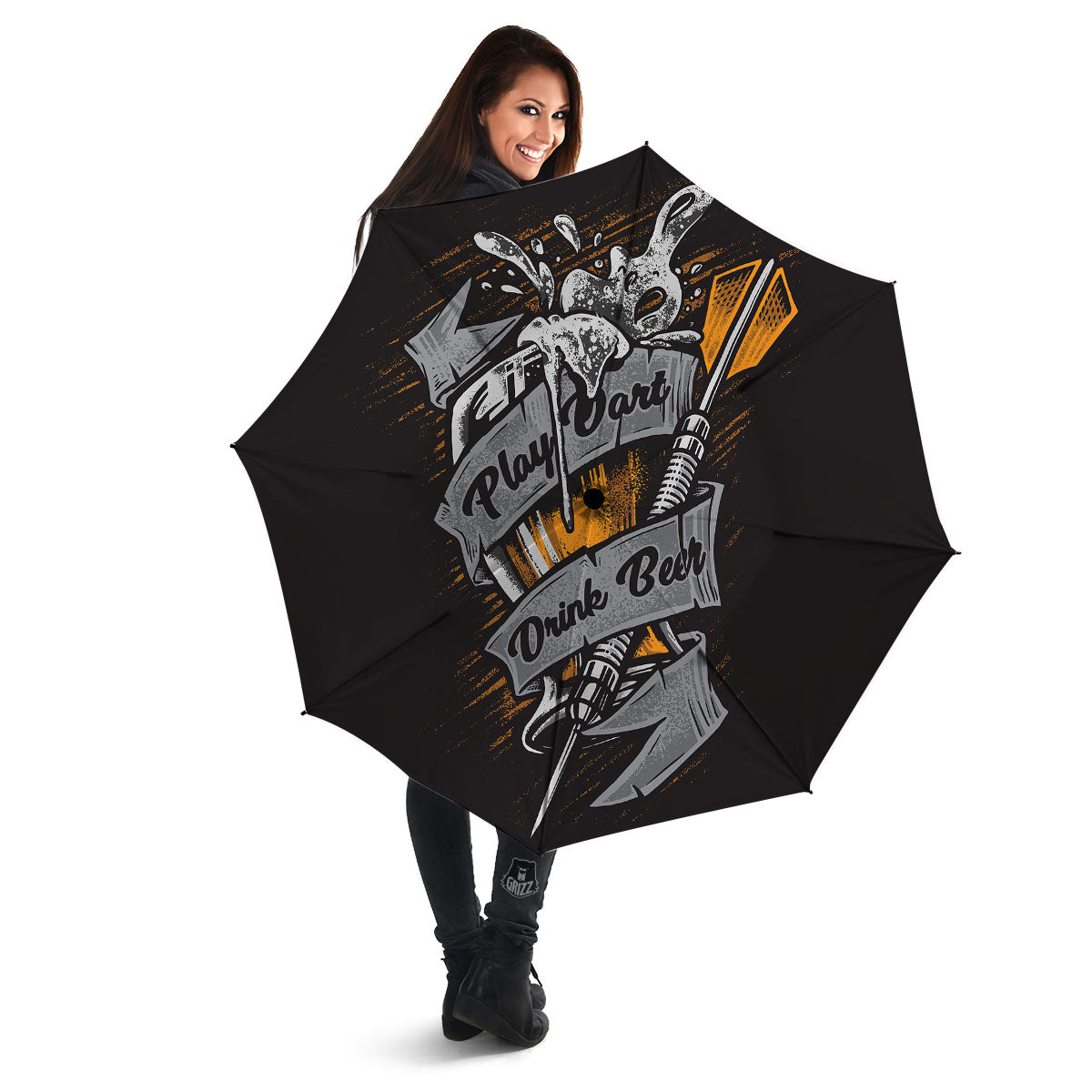 Play Dart Drink Beer Print Umbrella-grizzshop