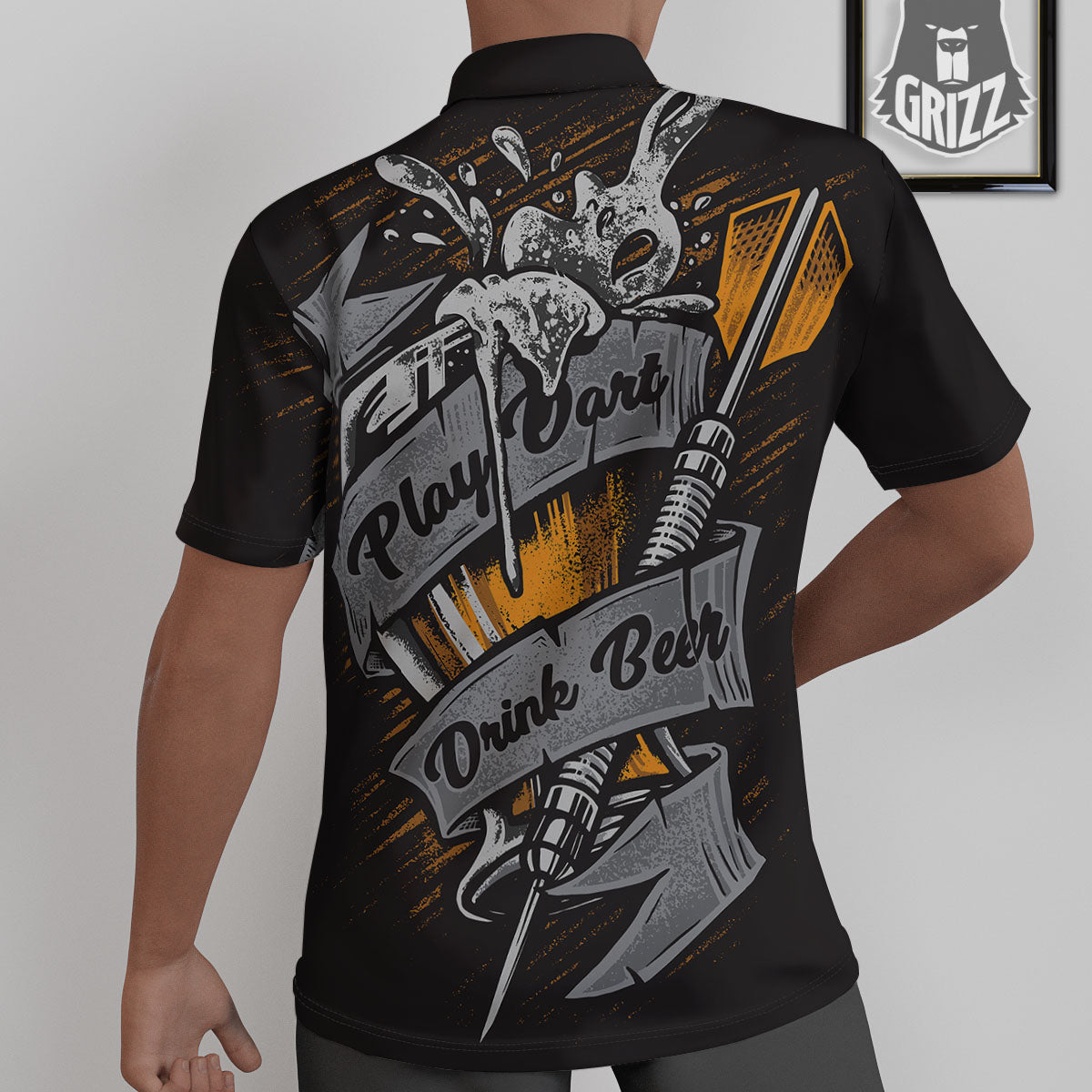 Play Dart Drink Beer Print Untucked Shirts-grizzshop