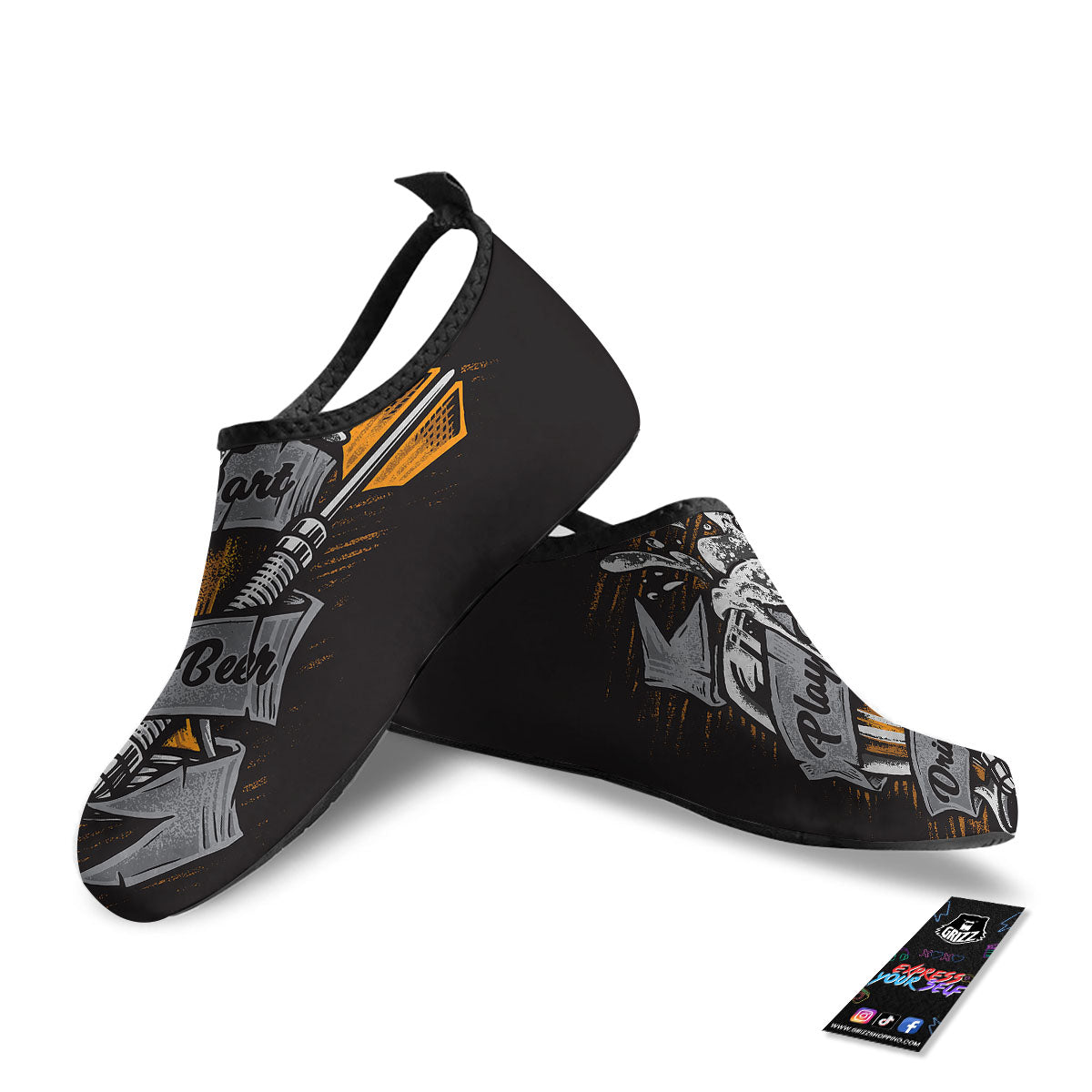 Play Dart Drink Beer Print Water Shoes-grizzshop