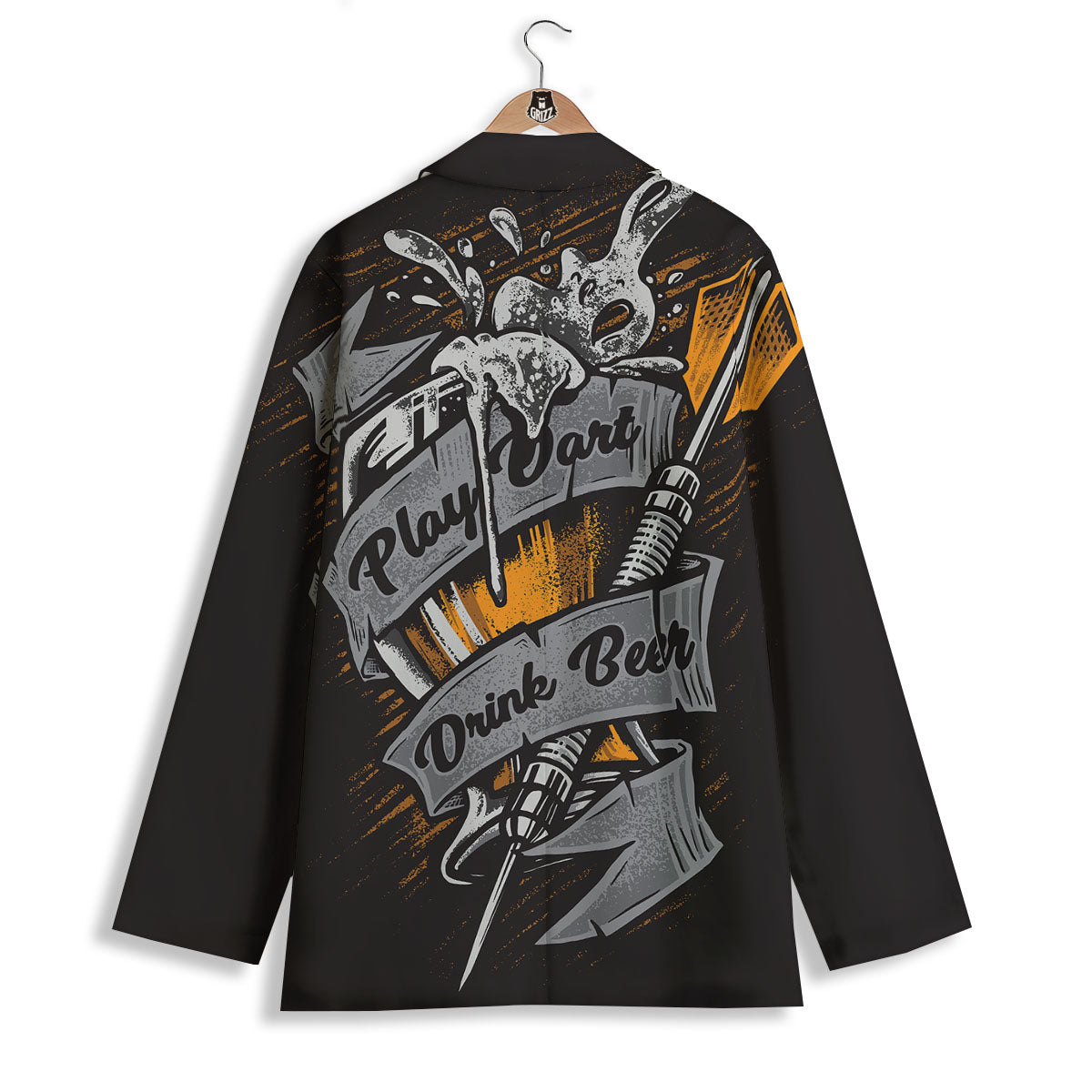 Play Dart Drink Beer Print Women's Blazer-grizzshop