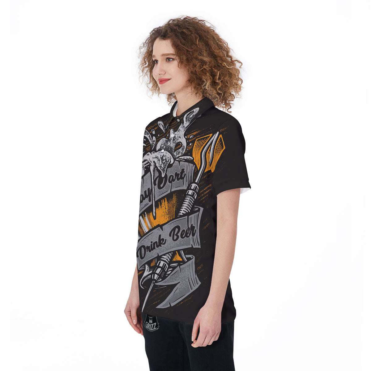 Play Dart Drink Beer Print Women's Golf Shirts-grizzshop