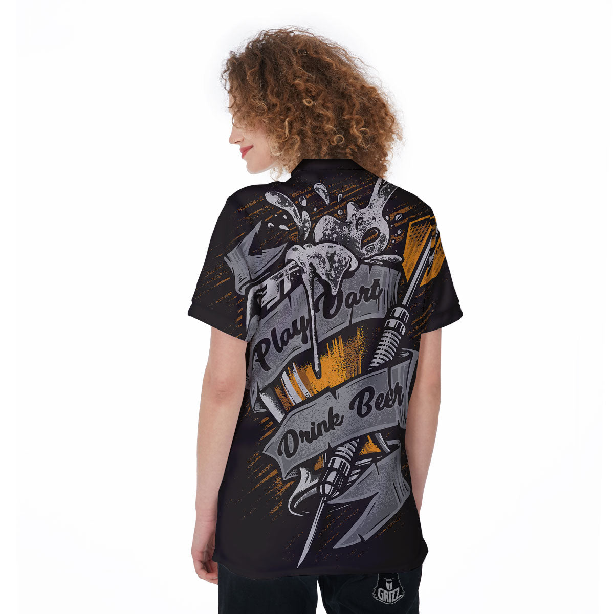 Play Dart Drink Beer Print Women's Golf Shirts-grizzshop