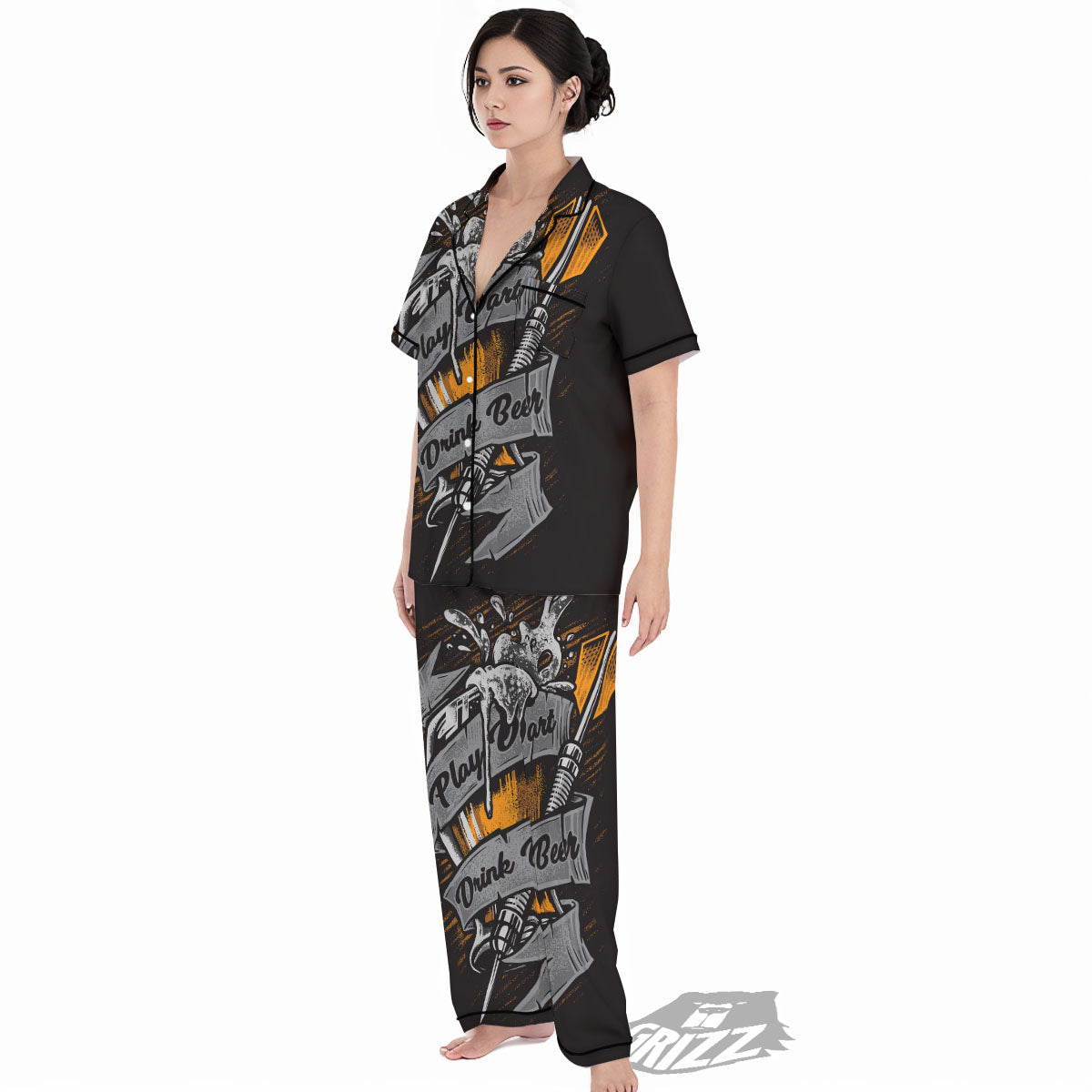 Play Dart Drink Beer Print Women's Pajamas Set-grizzshop
