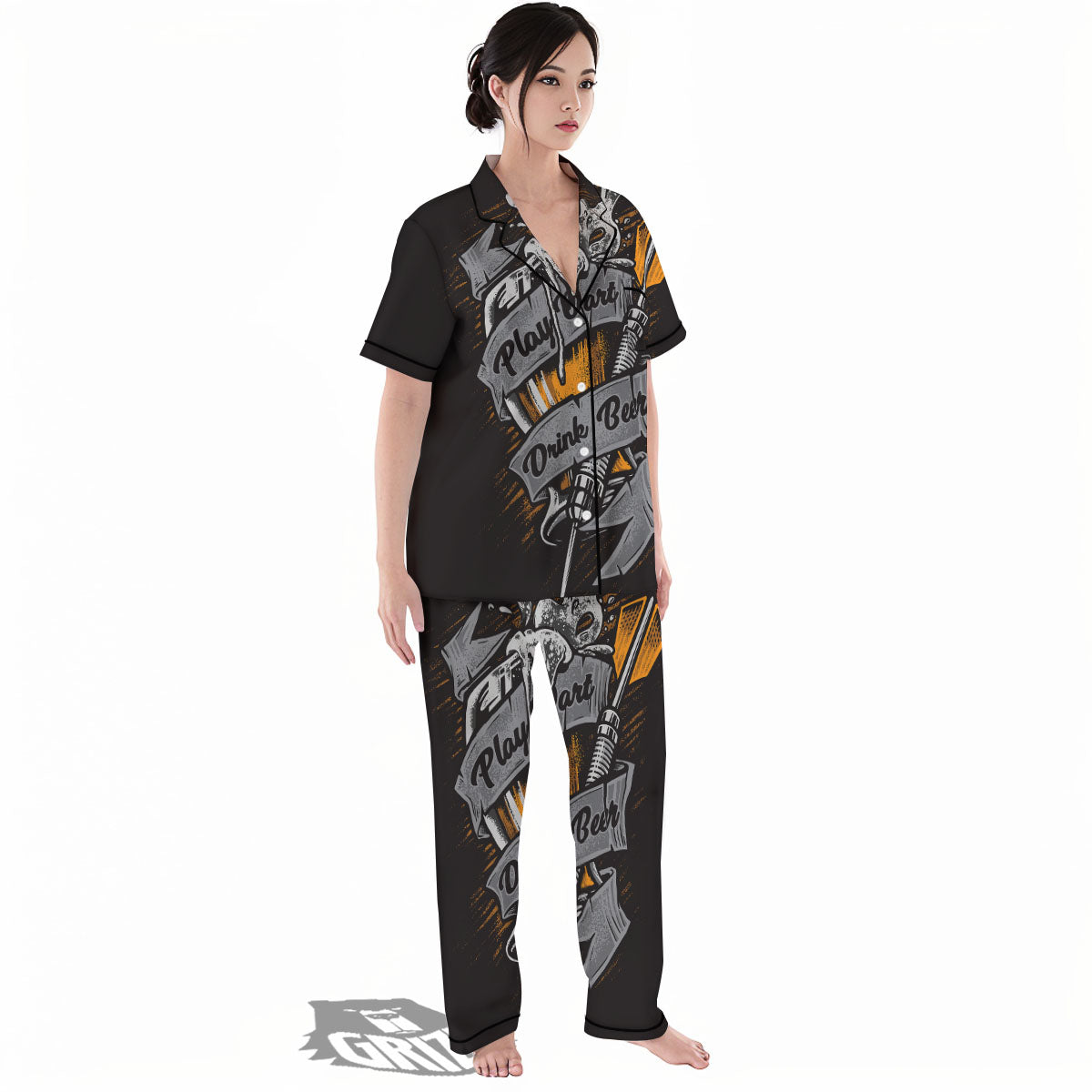 Play Dart Drink Beer Print Women's Pajamas Set-grizzshop