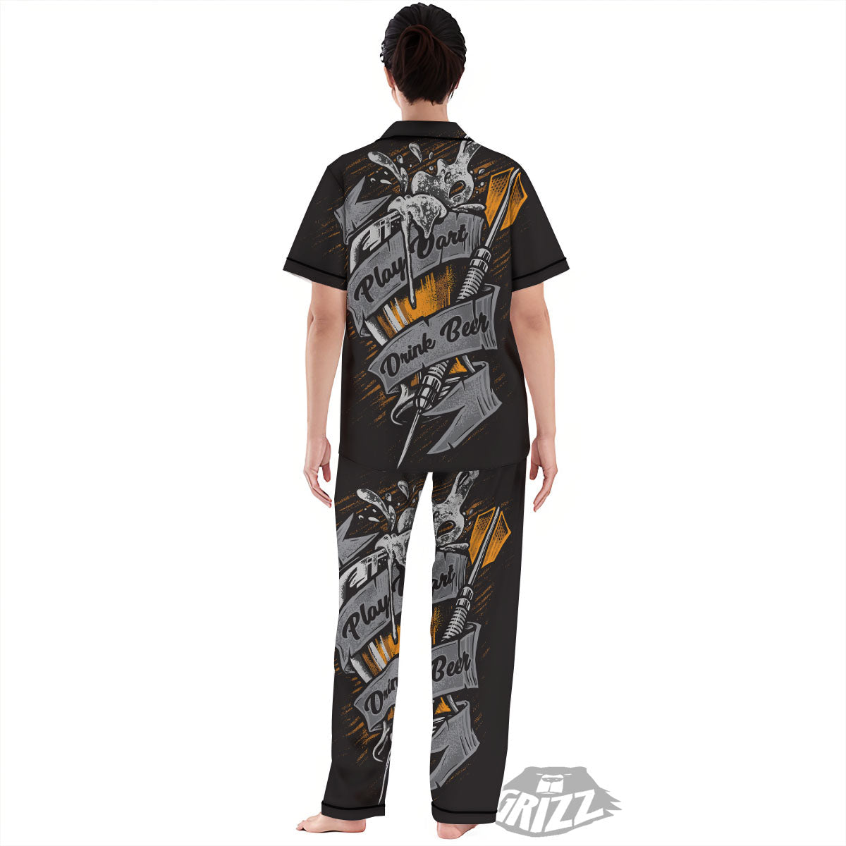 Play Dart Drink Beer Print Women's Pajamas Set-grizzshop