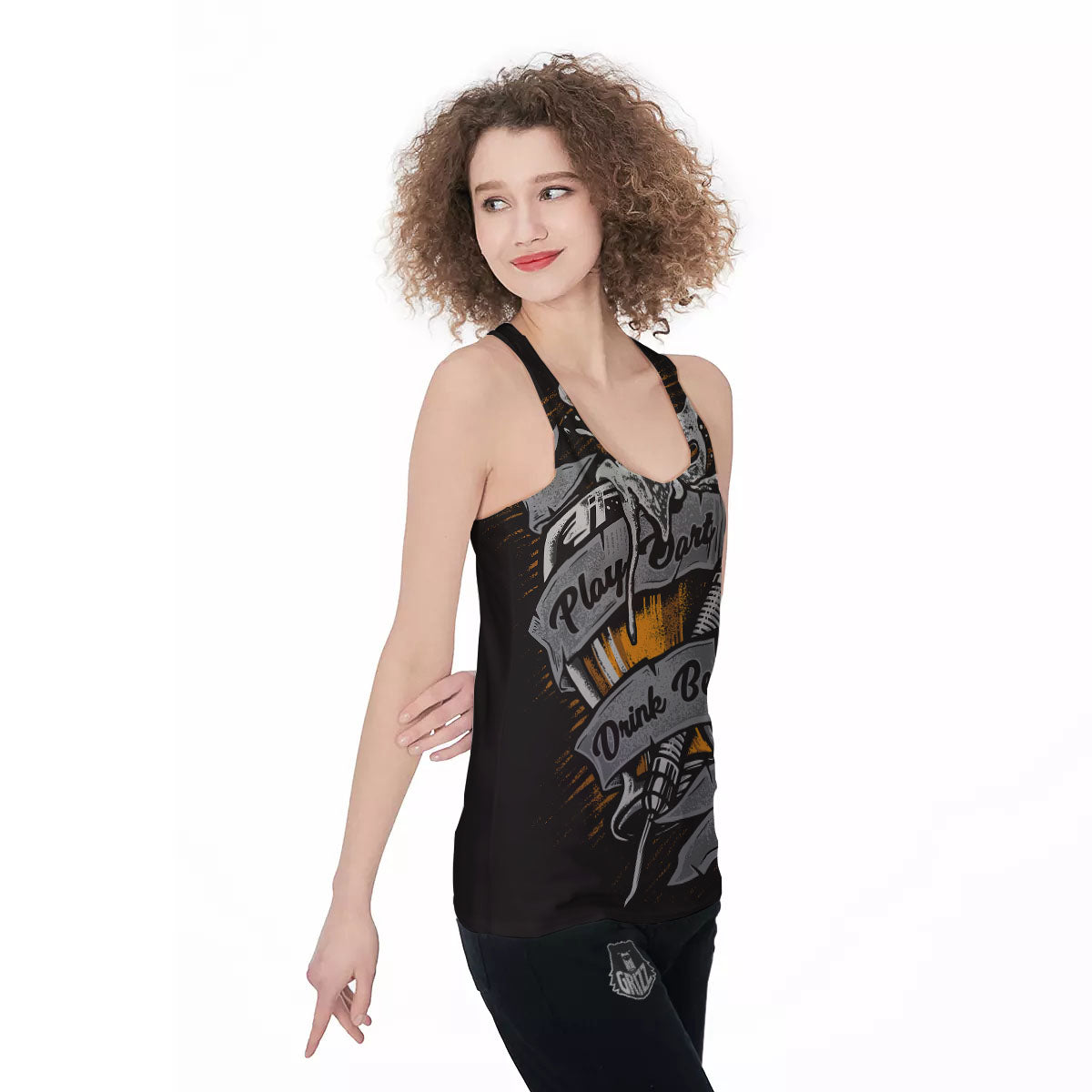 Play Dart Drink Beer Print Women's Racerback Tank Top-grizzshop