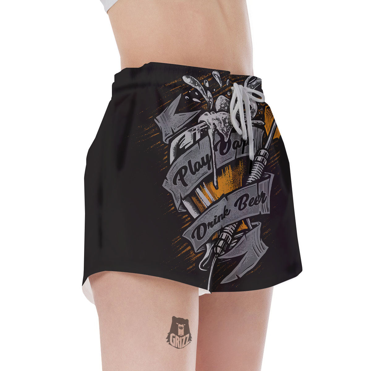 Play Dart Drink Beer Print Women's Shorts-grizzshop