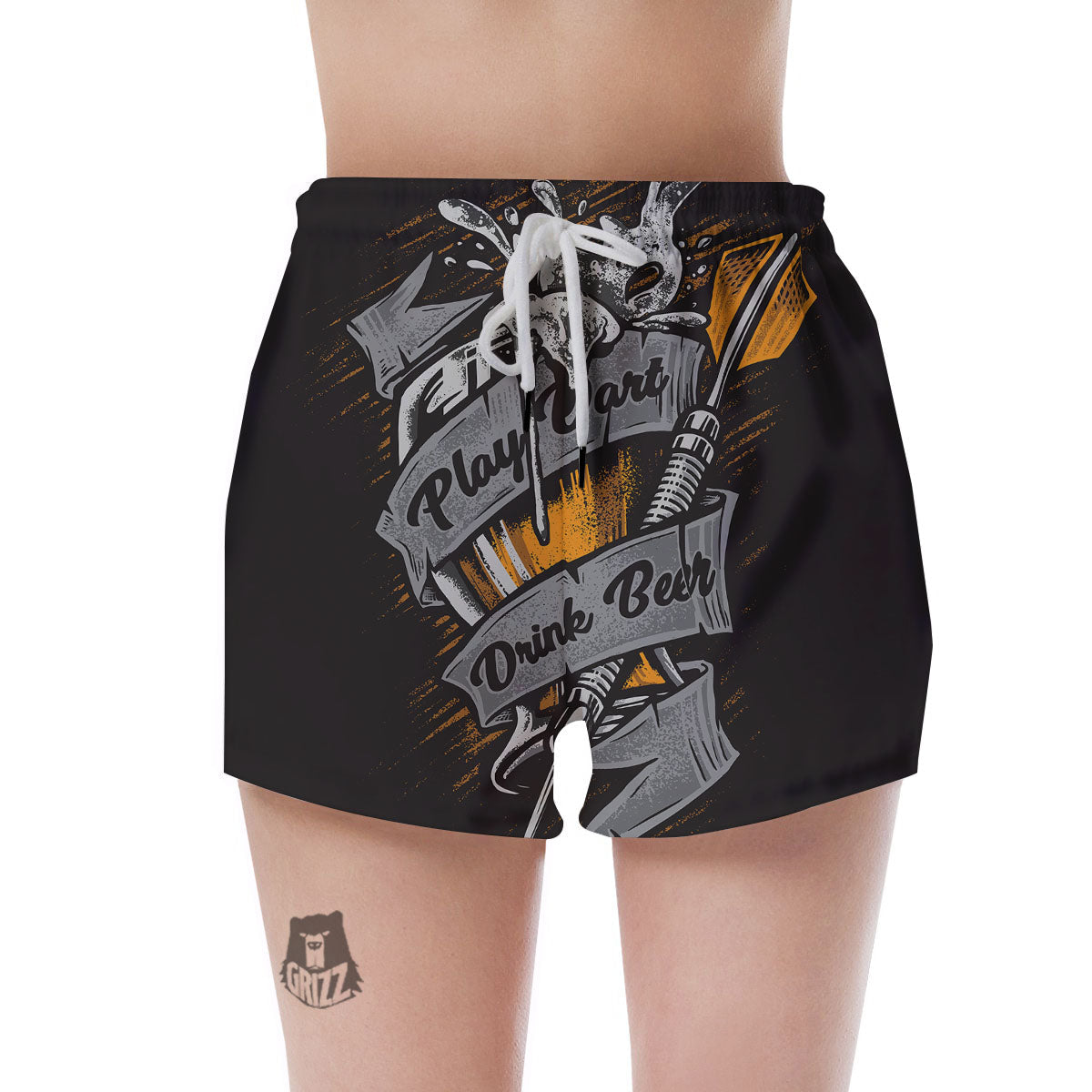 Play Dart Drink Beer Print Women's Shorts-grizzshop