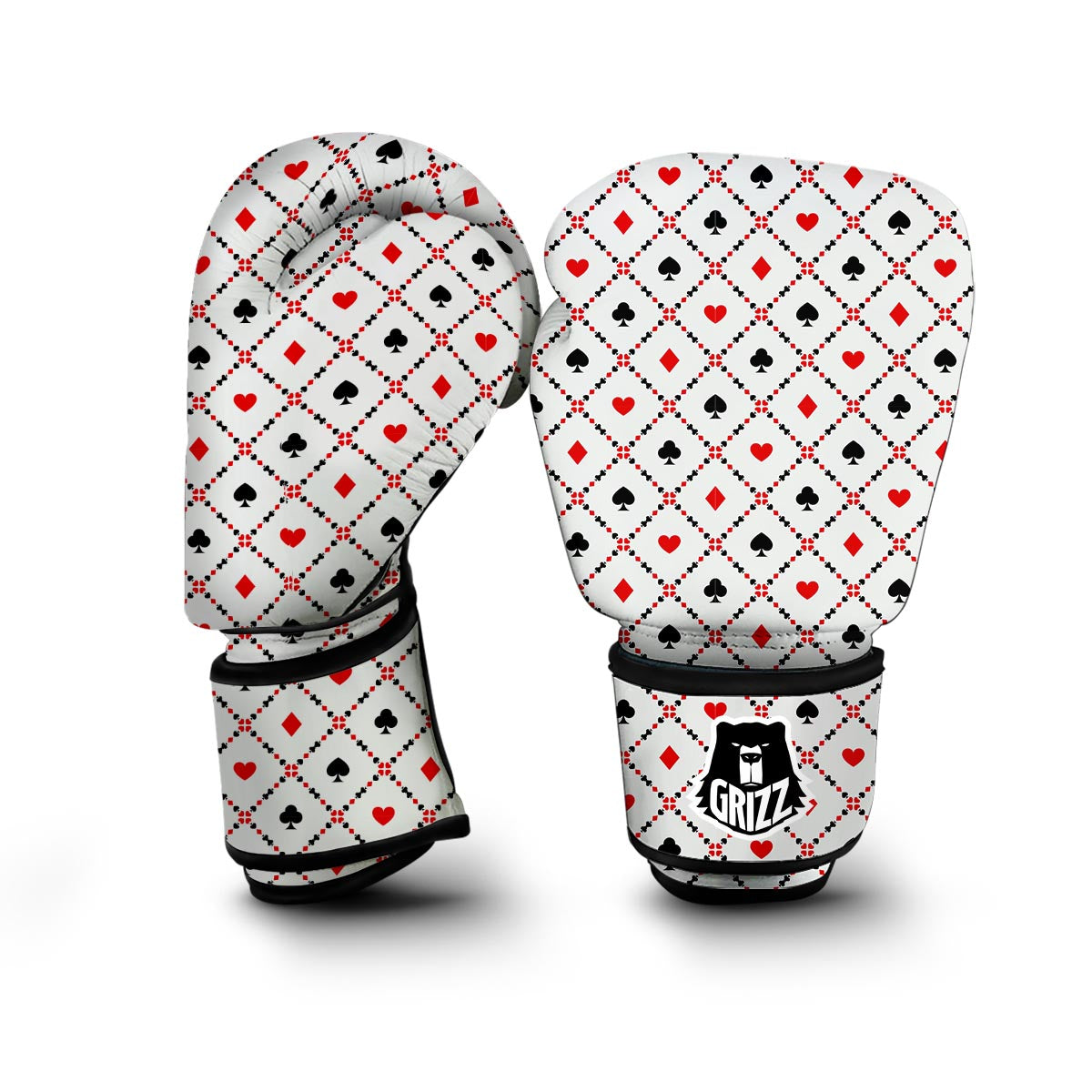 Playing Card Casino Poker Pattern Print Boxing Gloves-grizzshop