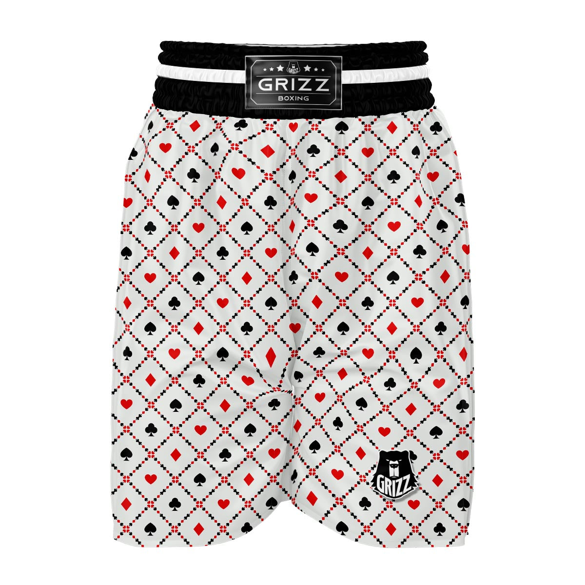 Playing Card Casino Poker Pattern Print Boxing Shorts-grizzshop