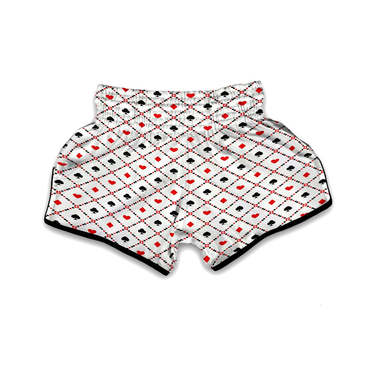 Playing Card Casino Poker Pattern Print Muay Thai Boxing Shorts-grizzshop