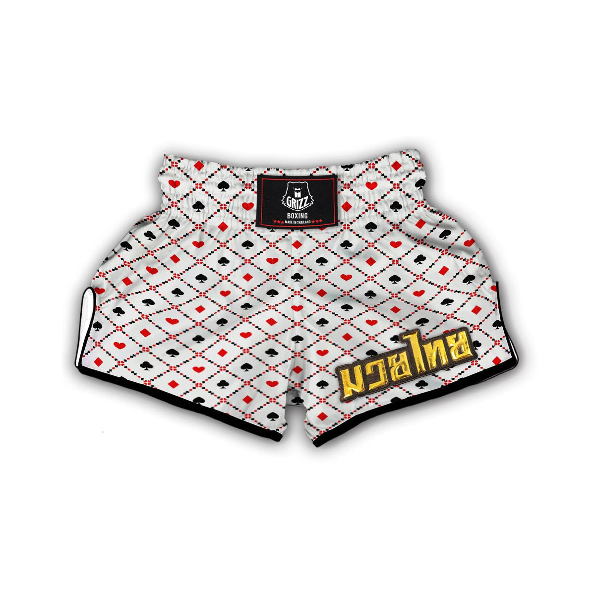 Playing Card Casino Poker Pattern Print Muay Thai Boxing Shorts-grizzshop