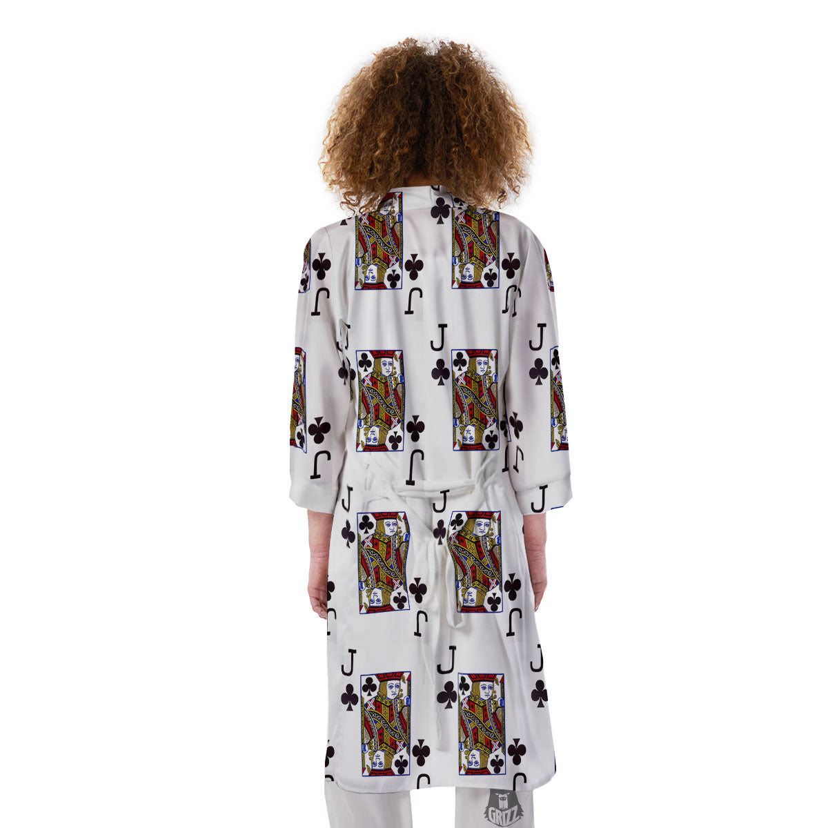 Playing Card Jack Of Clubs Print Pattern Kimono-grizzshop