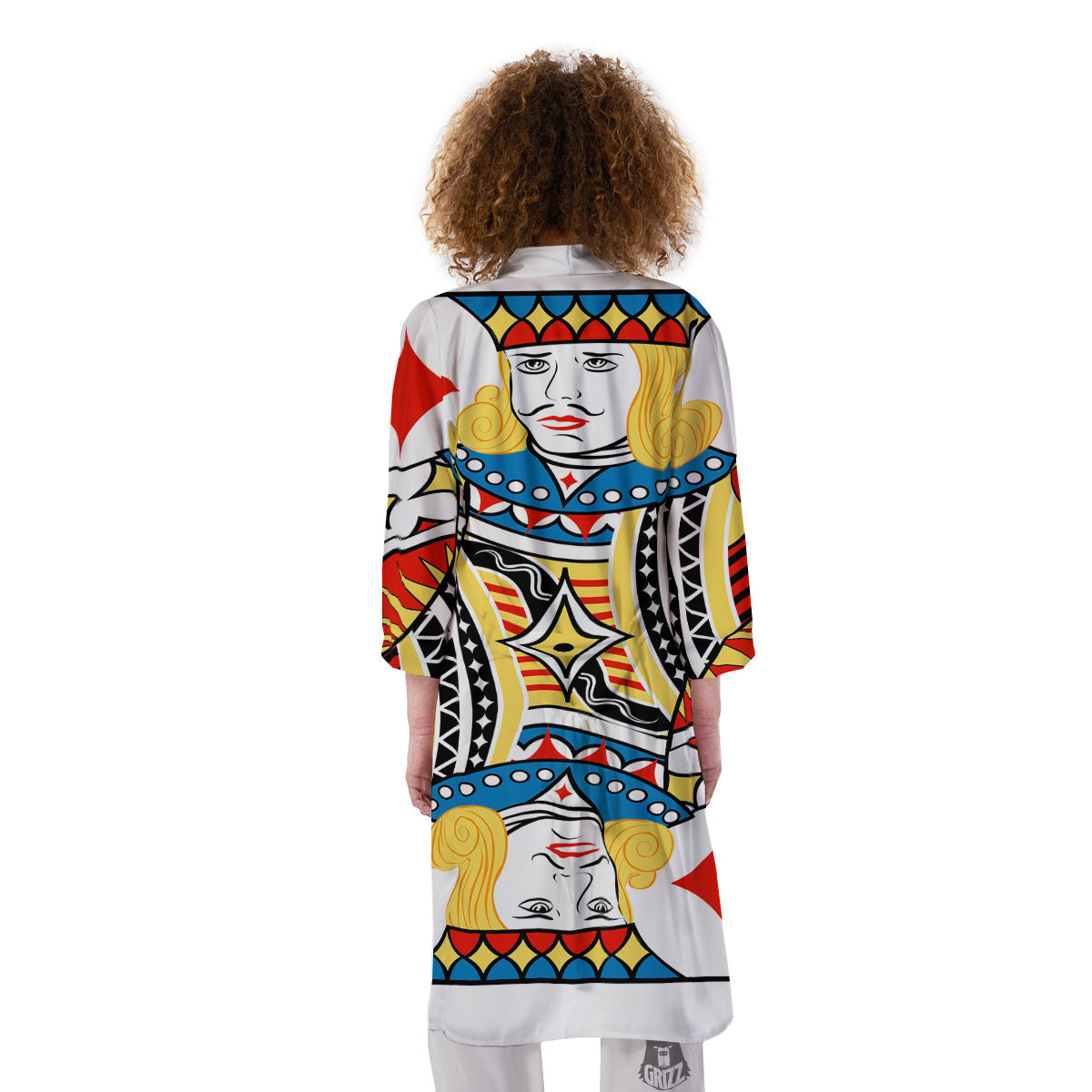 Playing Card Jack Of Diamonds Print Kimono-grizzshop