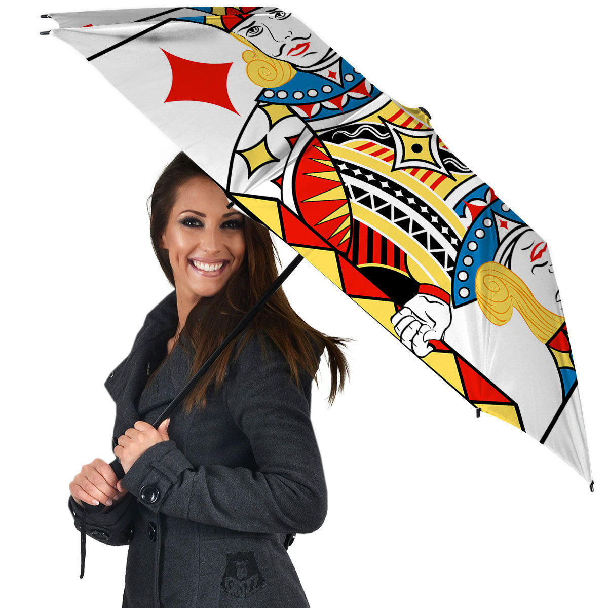 Playing Card Jack Of Diamonds Print Umbrella-grizzshop