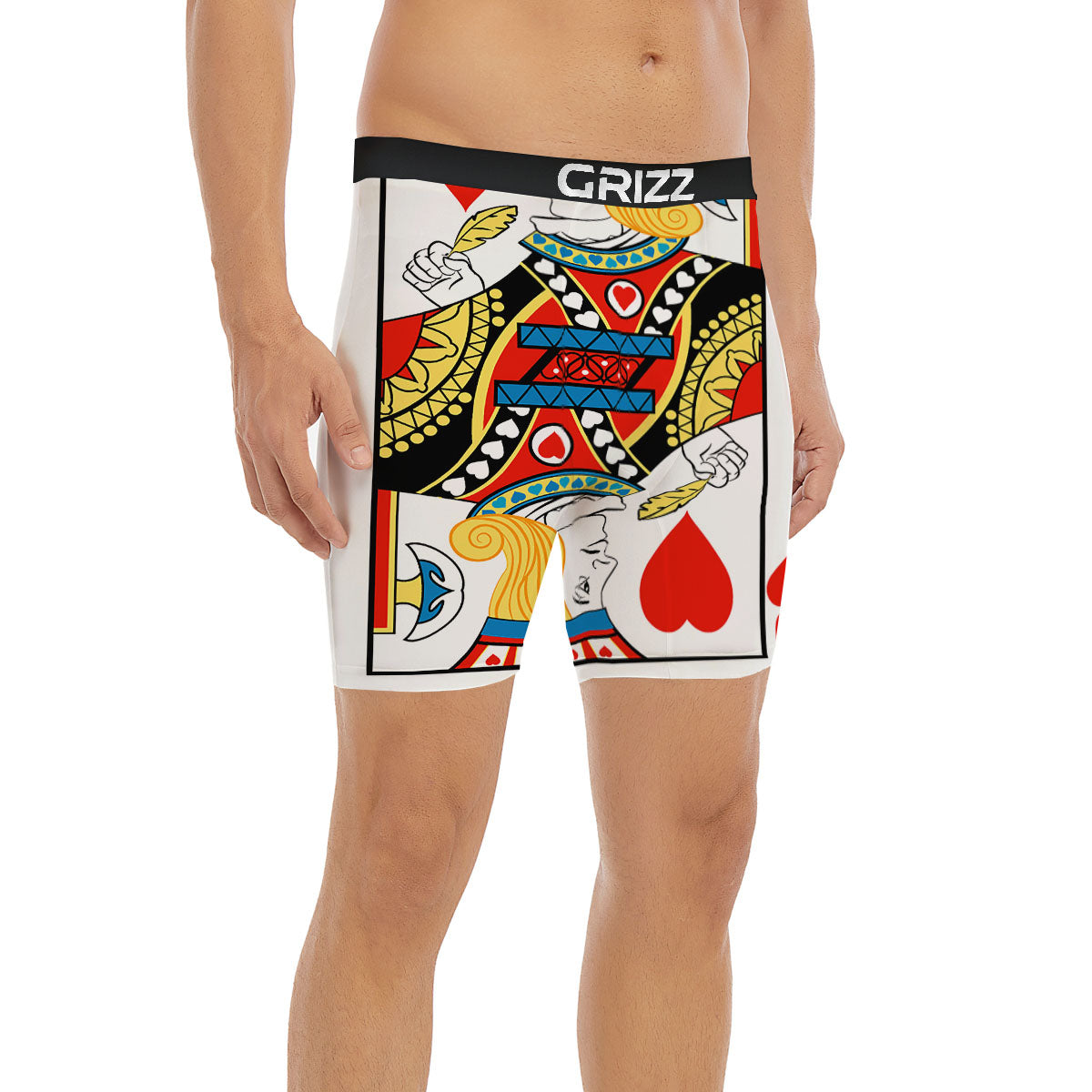Playing Card Jack Of Hearts Print Boxer Briefs-grizzshop