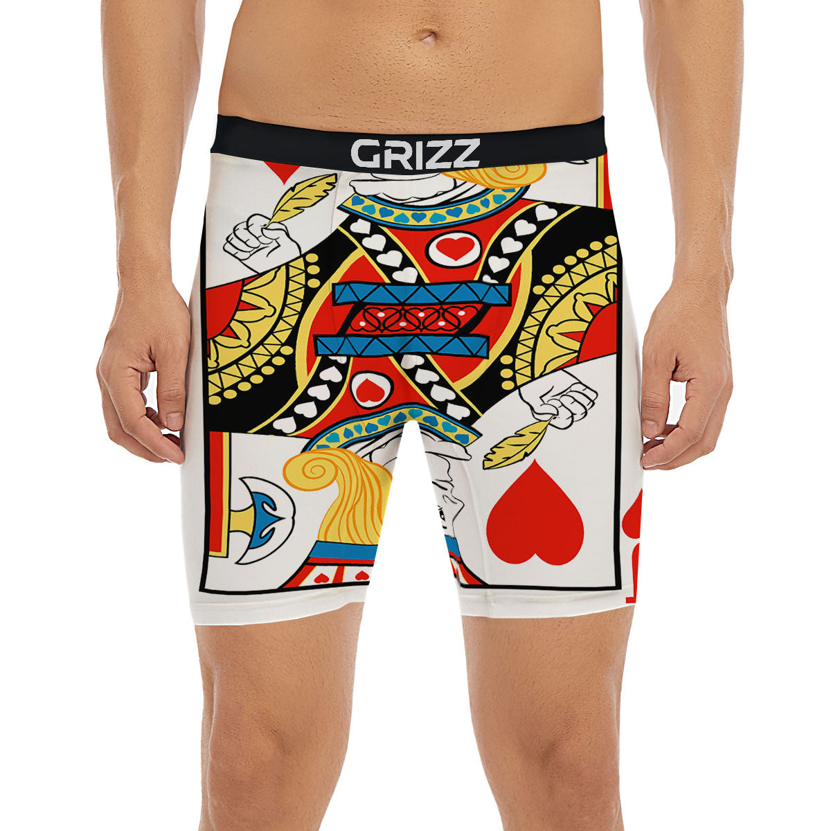 Playing Card Jack Of Hearts Print Boxer Briefs-grizzshop