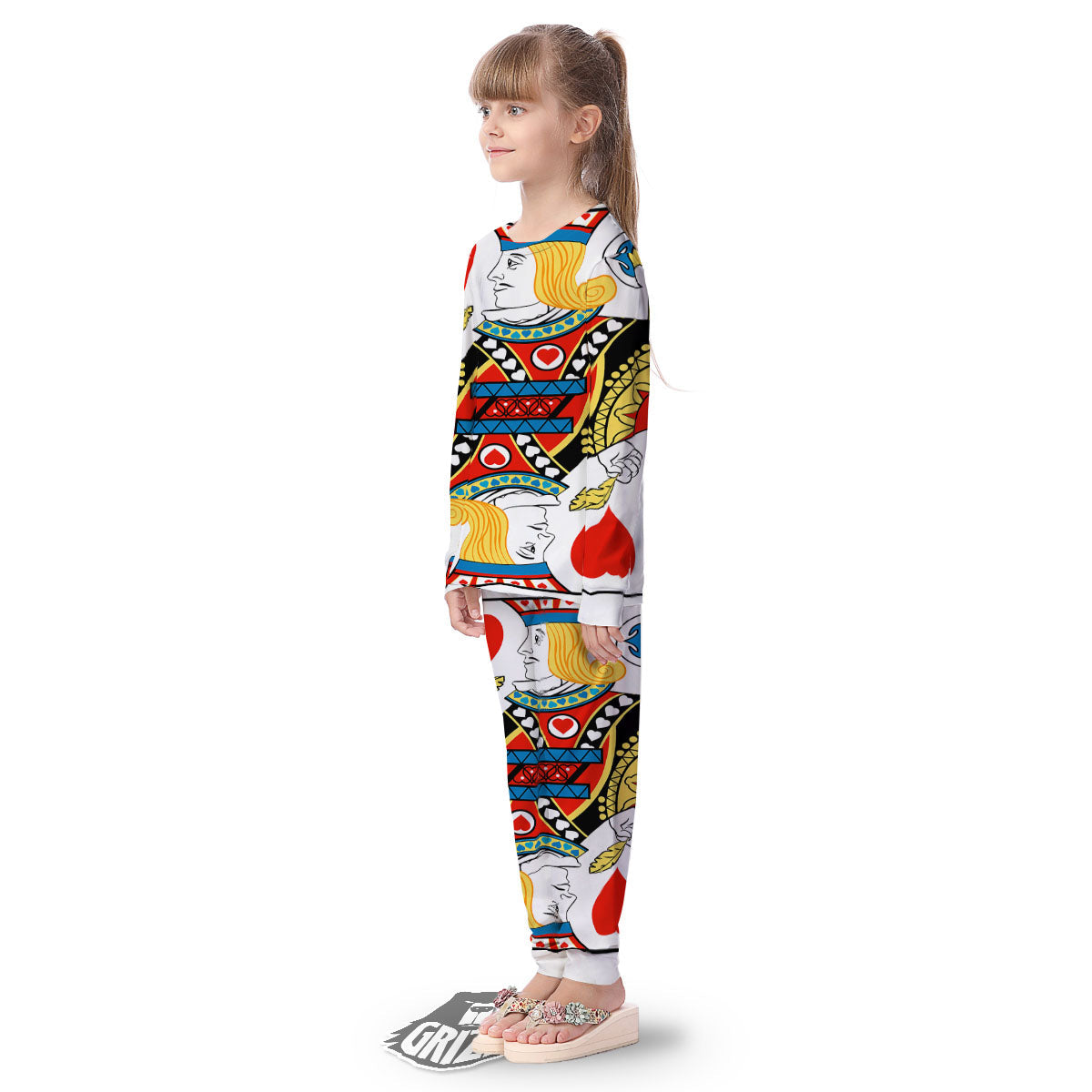 Playing Card Jack Of Hearts Print Kid's Pajamas-grizzshop