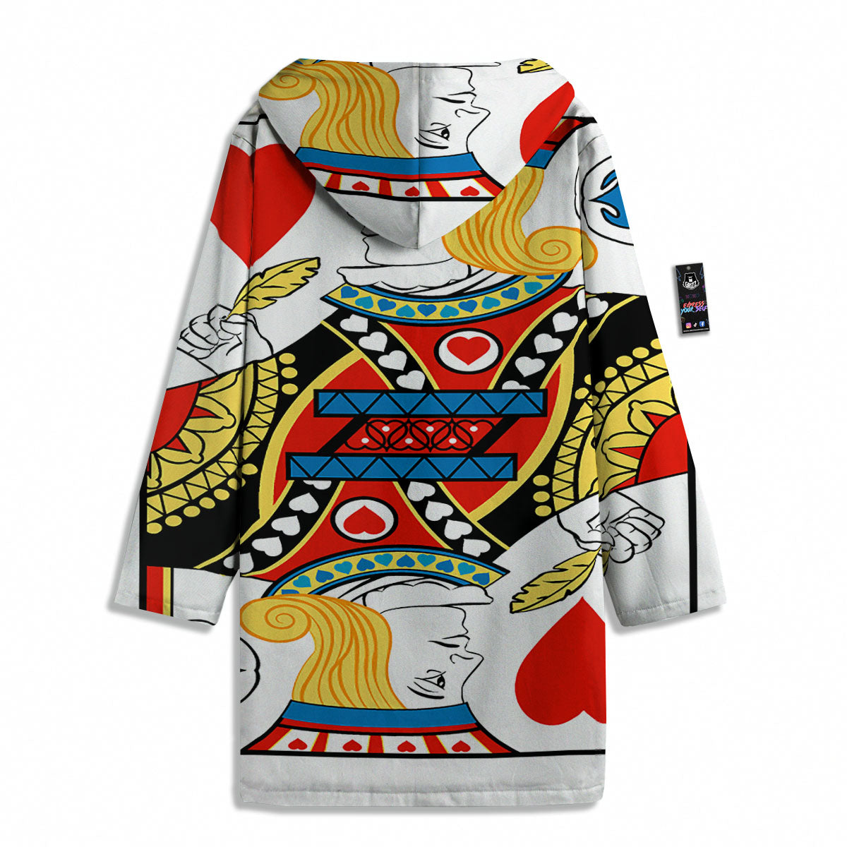Playing Card Jack Of Hearts Print Men's Windbreaker Jacket-grizzshop