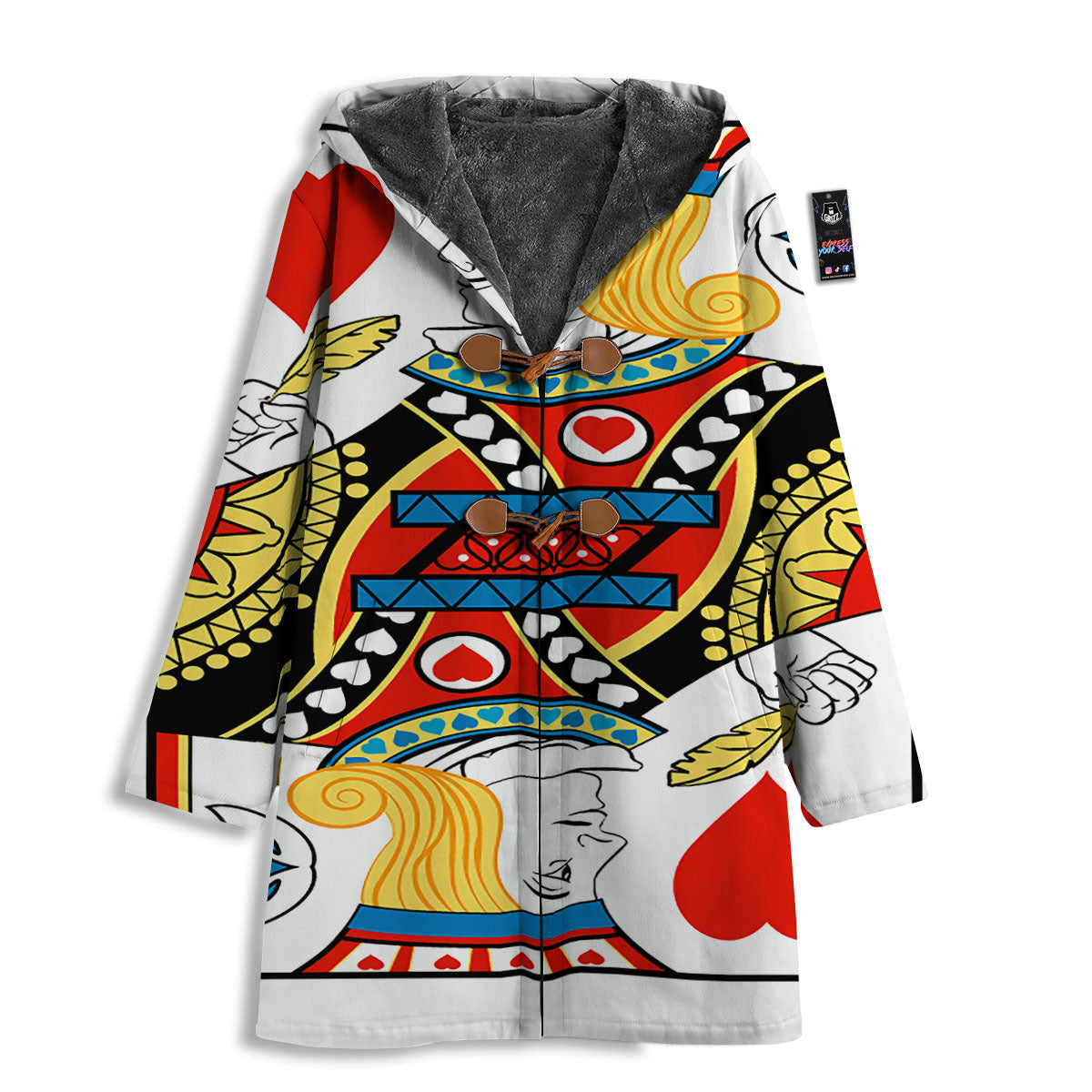 Playing Card Jack Of Hearts Print Men's Windbreaker Jacket-grizzshop