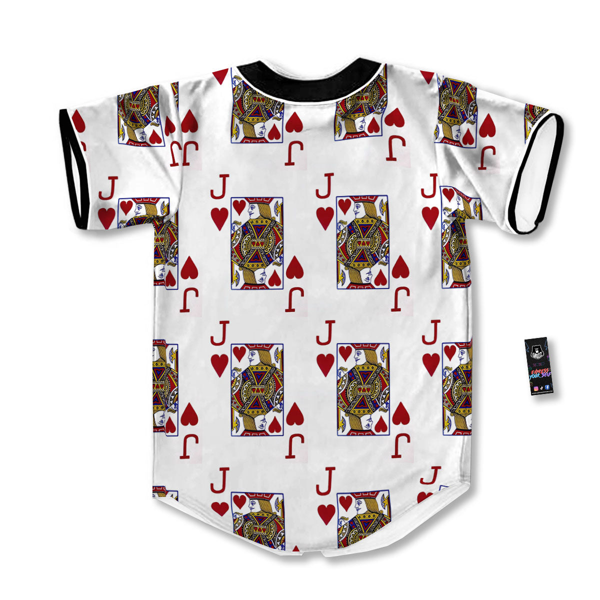 Playing Card Jack Of Hearts Print Pattern Baseball Jersey-grizzshop