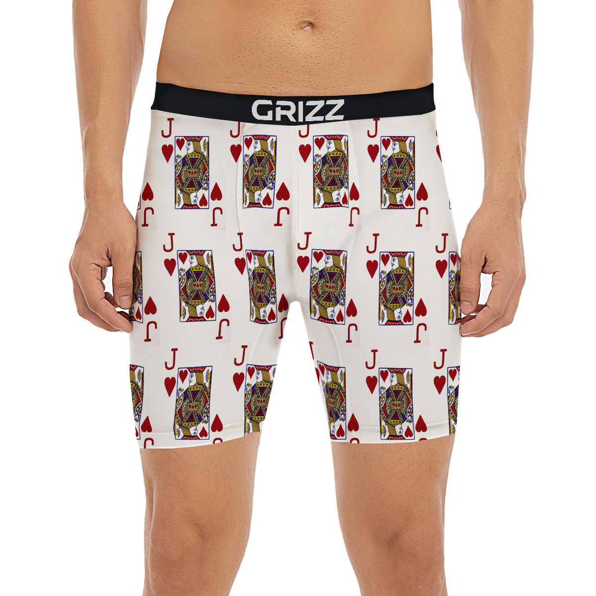 Playing Card Jack Of Hearts Print Pattern Boxer Briefs-grizzshop