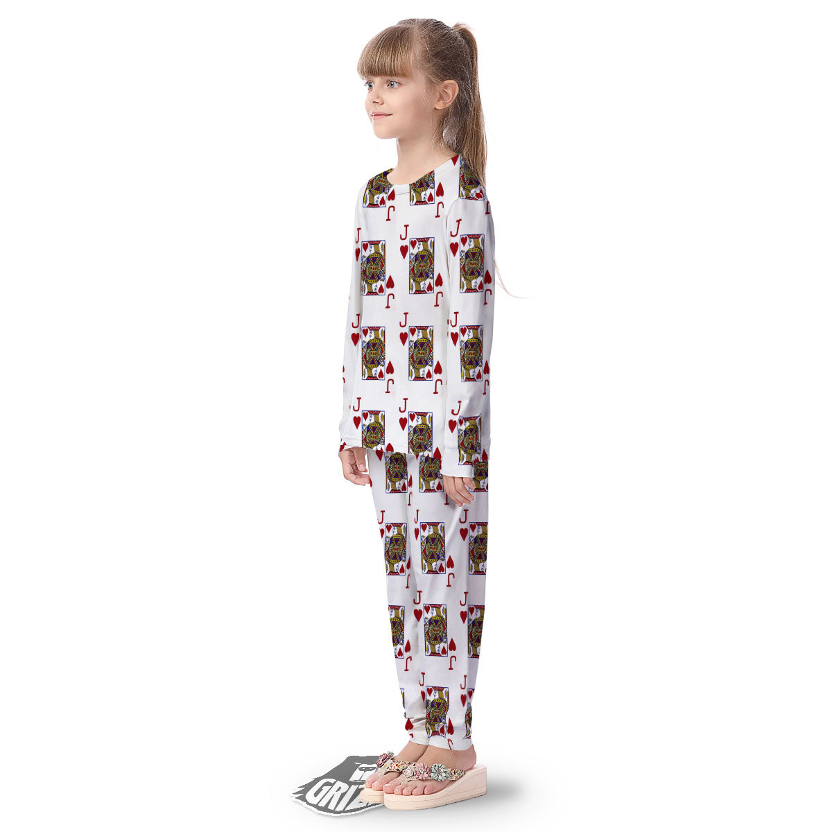 Playing Card Jack Of Hearts Print Pattern Kid's Pajamas-grizzshop