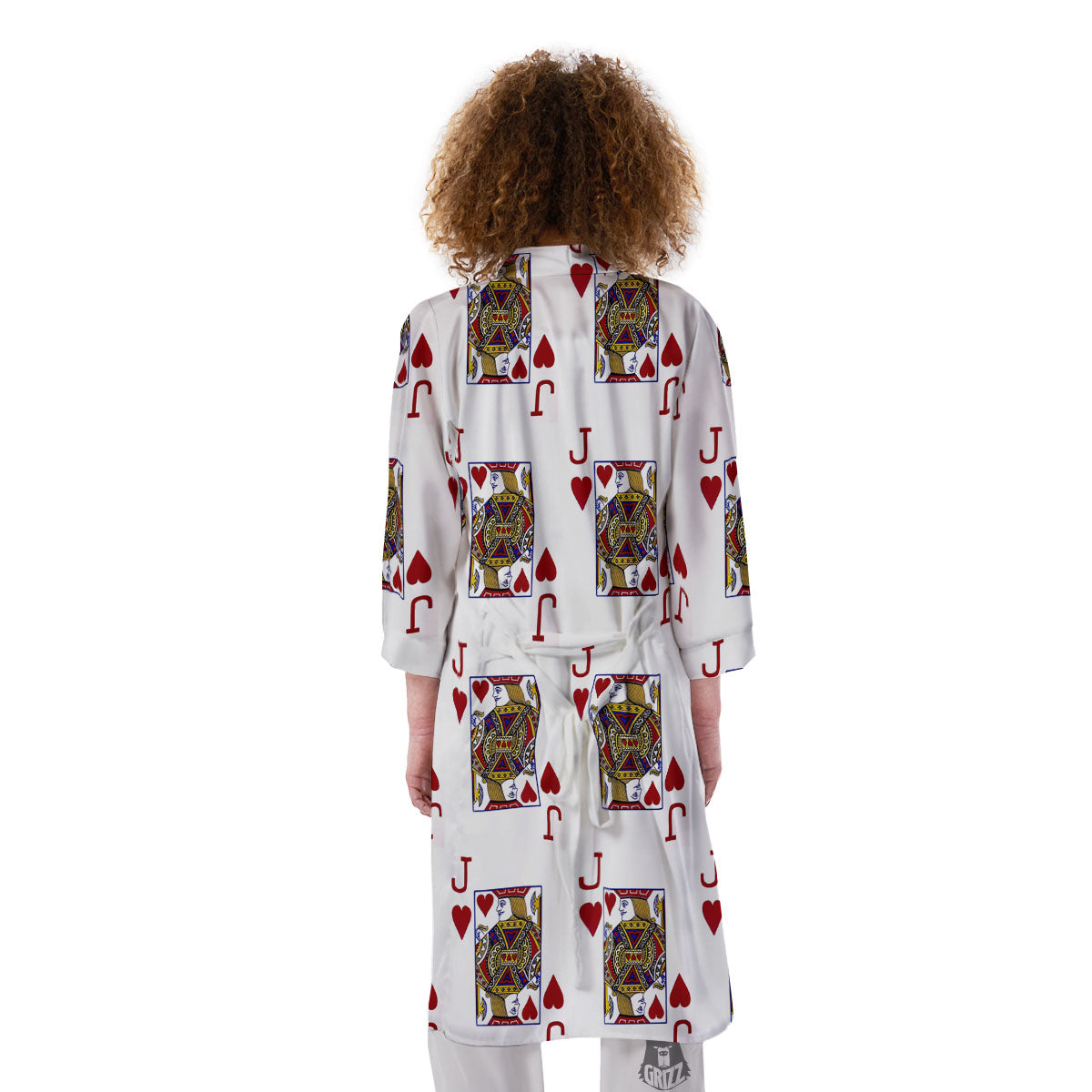 Playing Card Jack Of Hearts Print Pattern Kimono-grizzshop