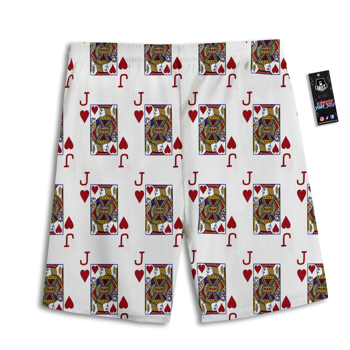 Playing Card Jack Of Hearts Print Pattern Men's Athletic Shorts