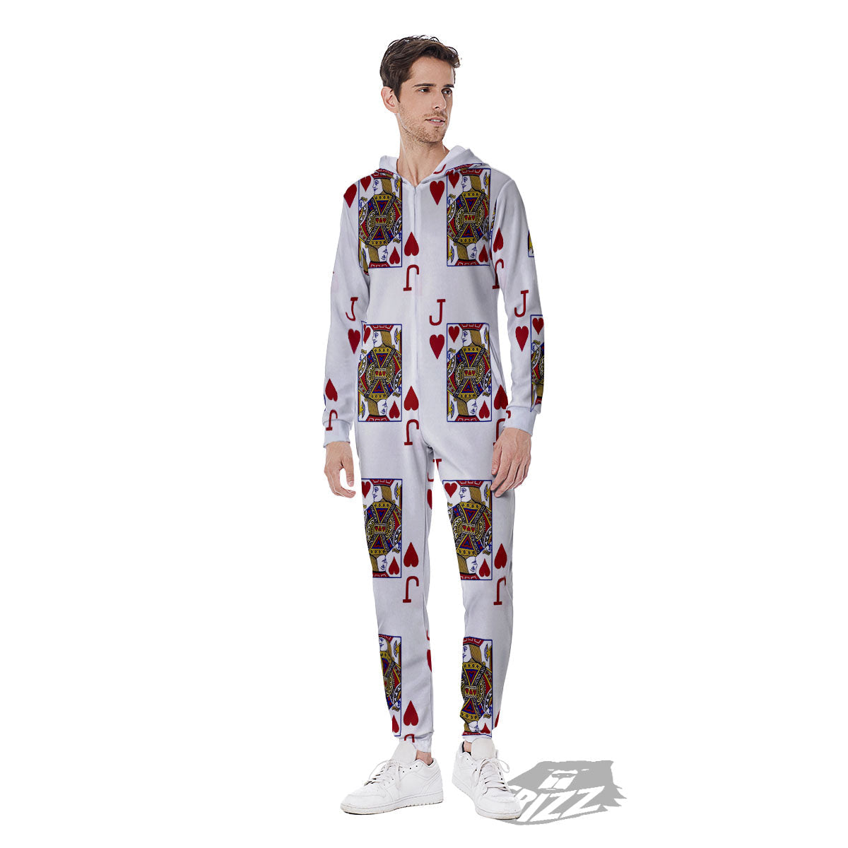 Playing Card Jack Of Hearts Print Pattern Men's Jumpsuit-grizzshop