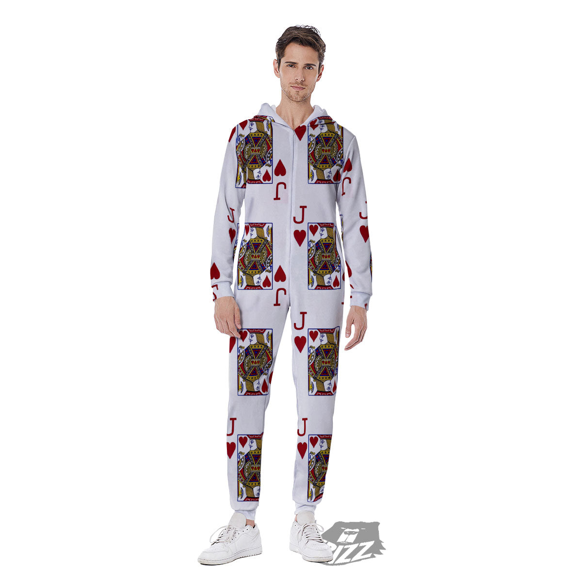 Playing Card Jack Of Hearts Print Pattern Men's Jumpsuit-grizzshop