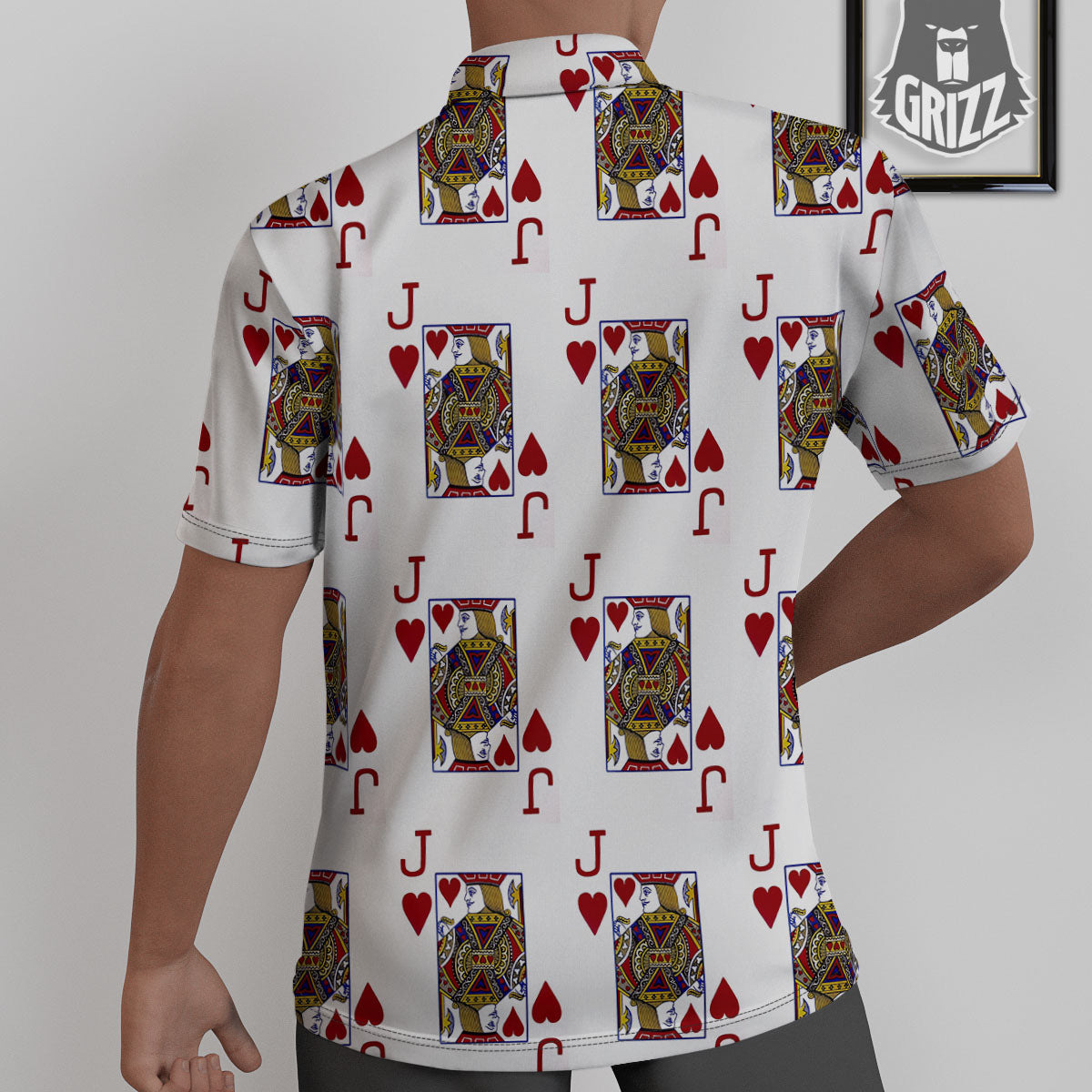 Playing Card Jack Of Hearts Print Pattern Untucked Shirts-grizzshop