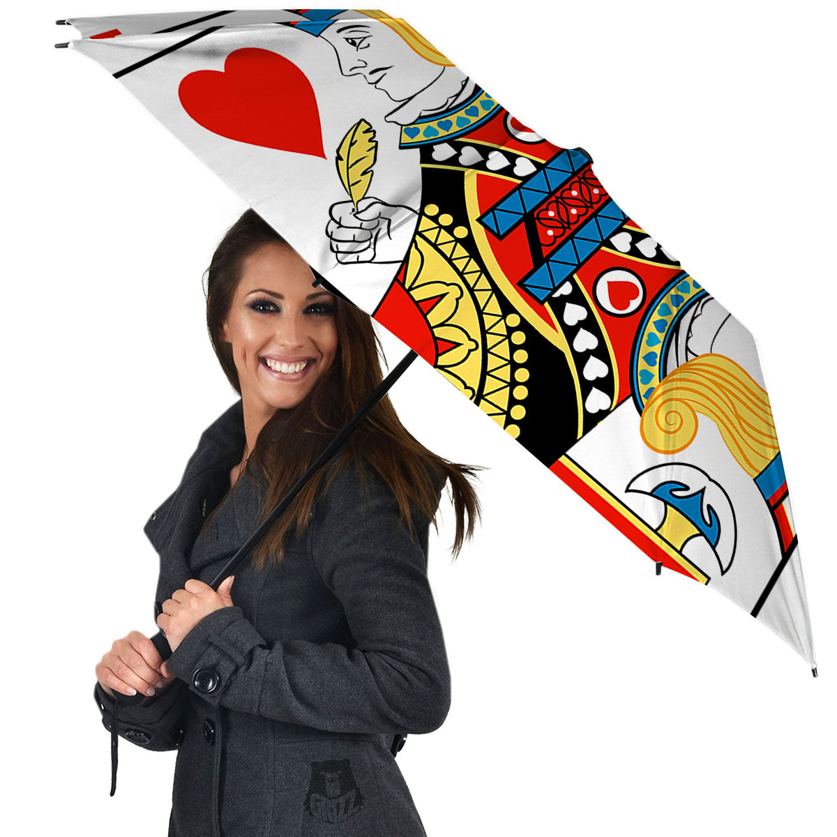 Playing Card Jack Of Hearts Print Umbrella-grizzshop