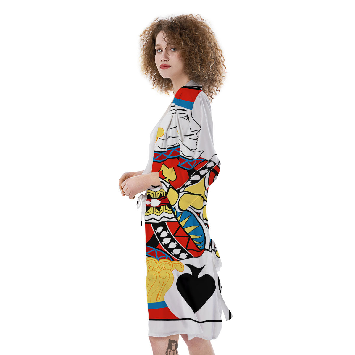 Playing Card Jack Of Spades Print Kimono-grizzshop