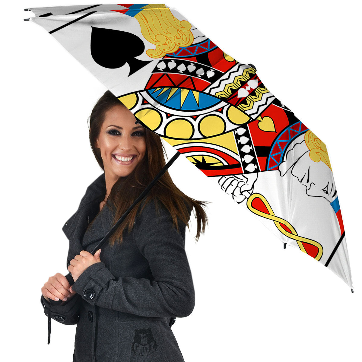 Playing Card Jack Of Spades Print Umbrella-grizzshop