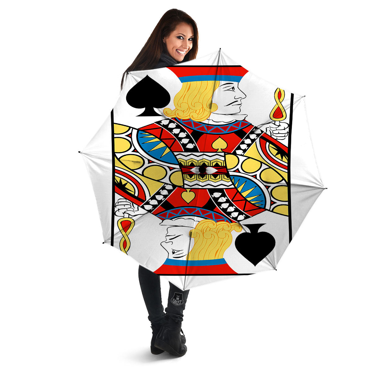 Playing Card Jack Of Spades Print Umbrella-grizzshop