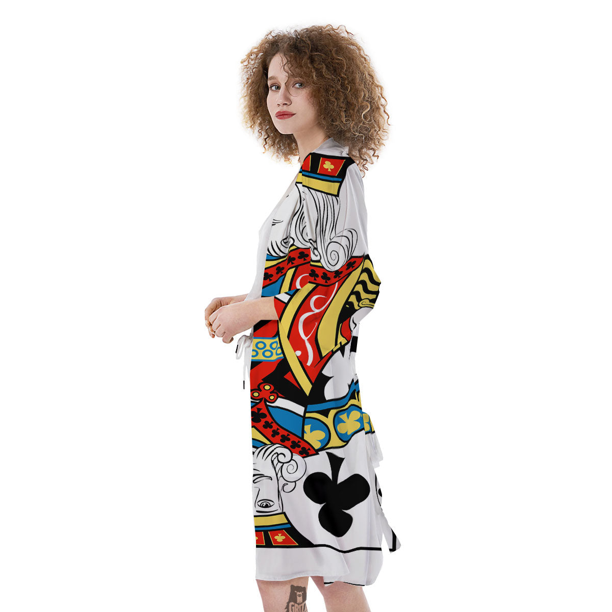 Playing Card King Of Clubs Print Kimono-grizzshop