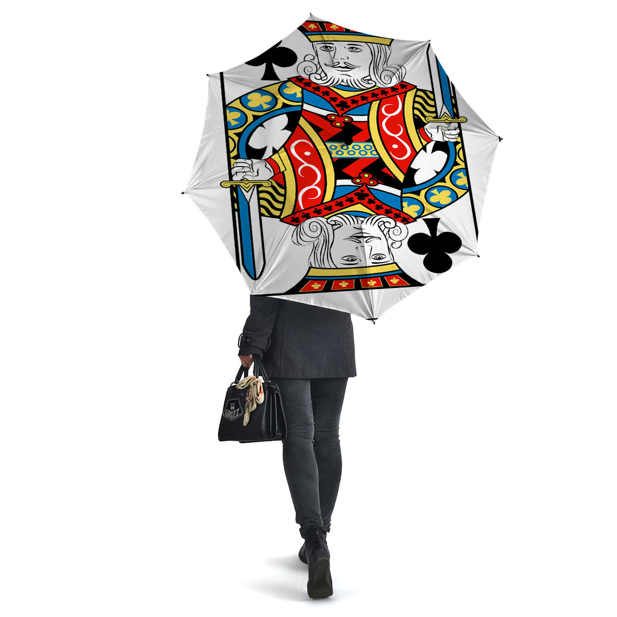 Playing Card King Of Clubs Print Umbrella-grizzshop