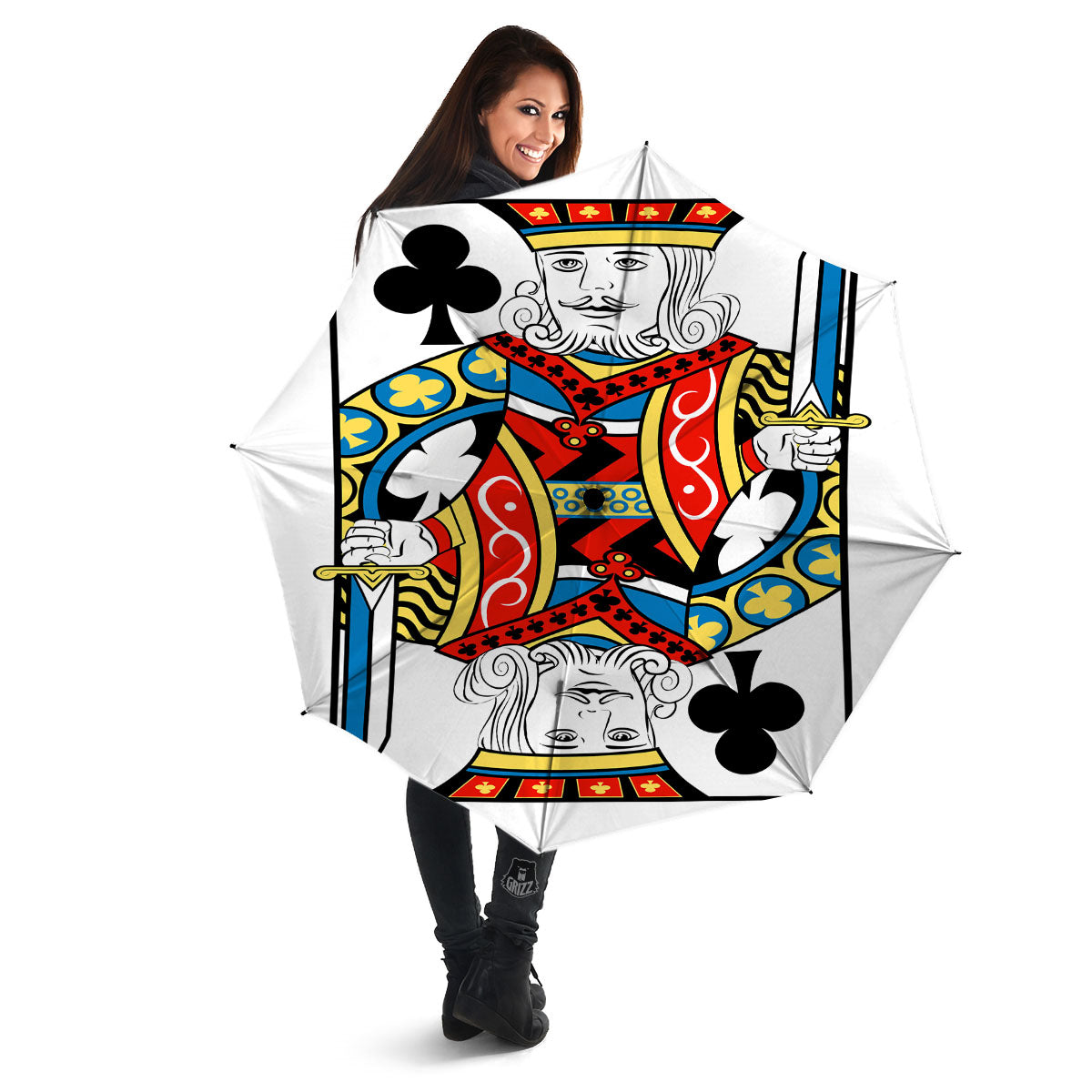 Playing Card King Of Clubs Print Umbrella-grizzshop