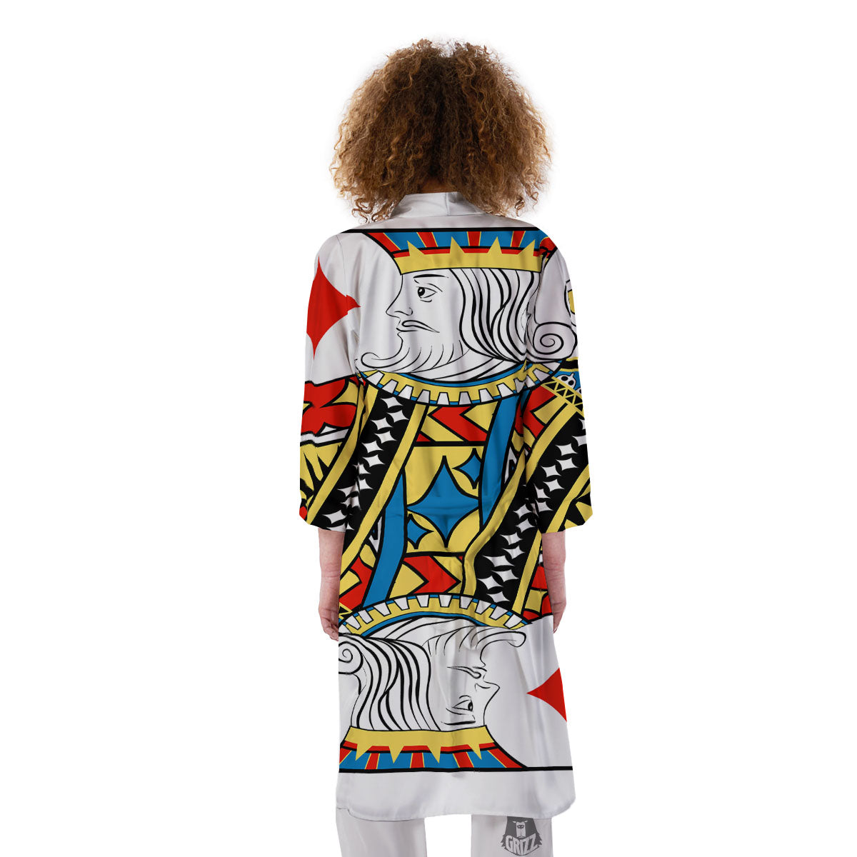 Playing Card King Of Diamonds Print Kimono-grizzshop