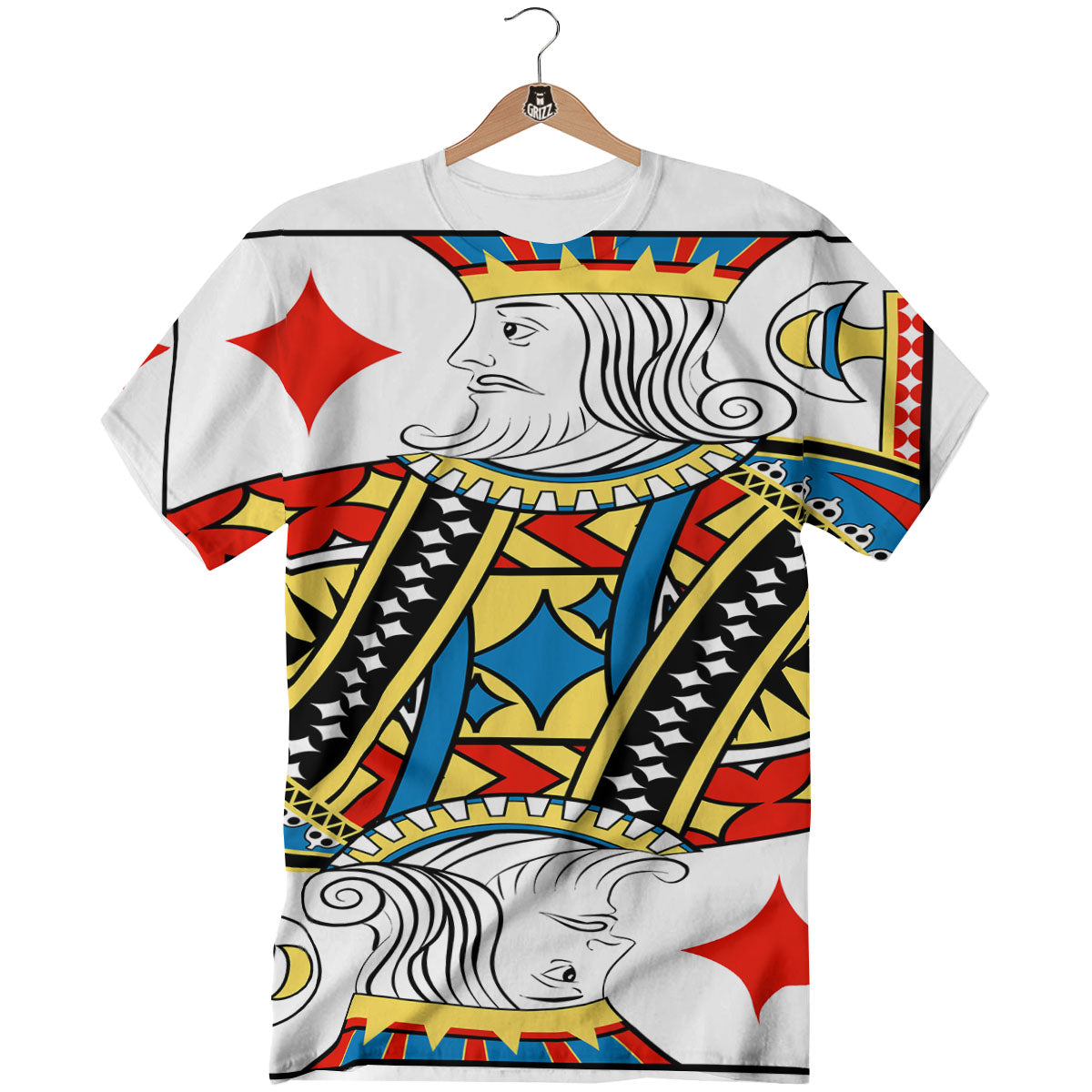 Playing Card King Of Diamonds Print T-Shirt-grizzshop