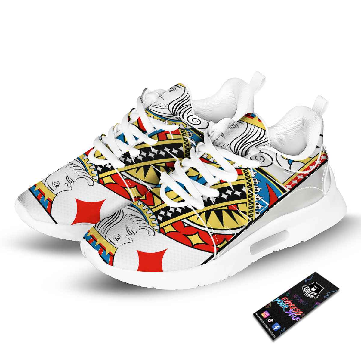 Playing Card King Of Diamonds Print Tennis Shoes-grizzshop