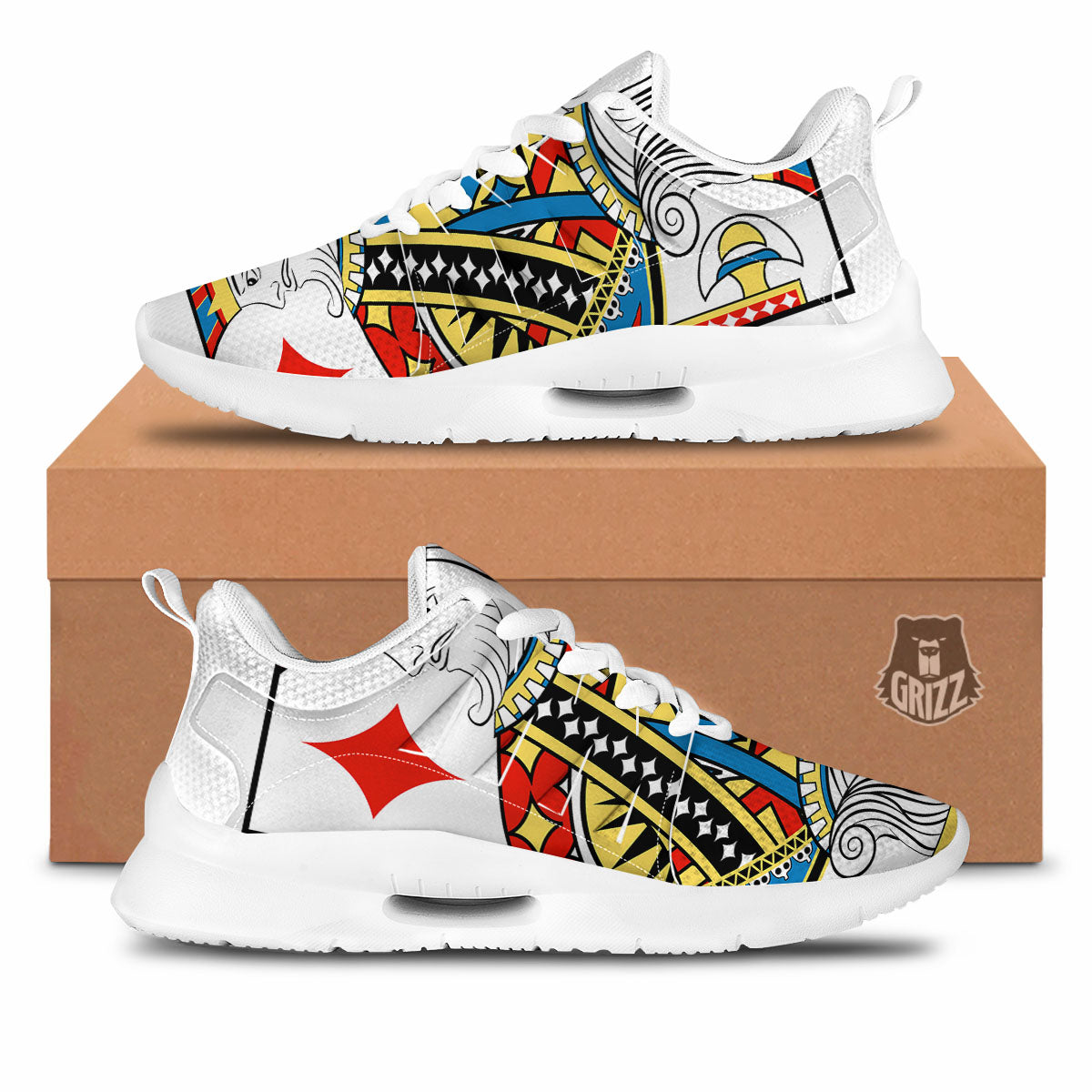Playing Card King Of Diamonds Print Tennis Shoes-grizzshop