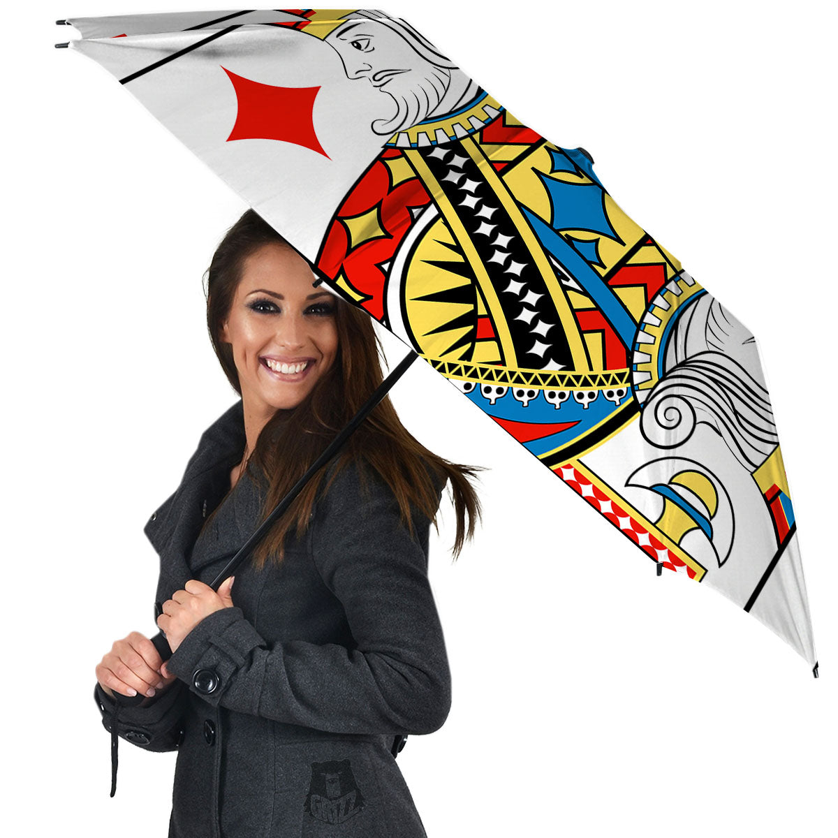Playing Card King Of Diamonds Print Umbrella-grizzshop