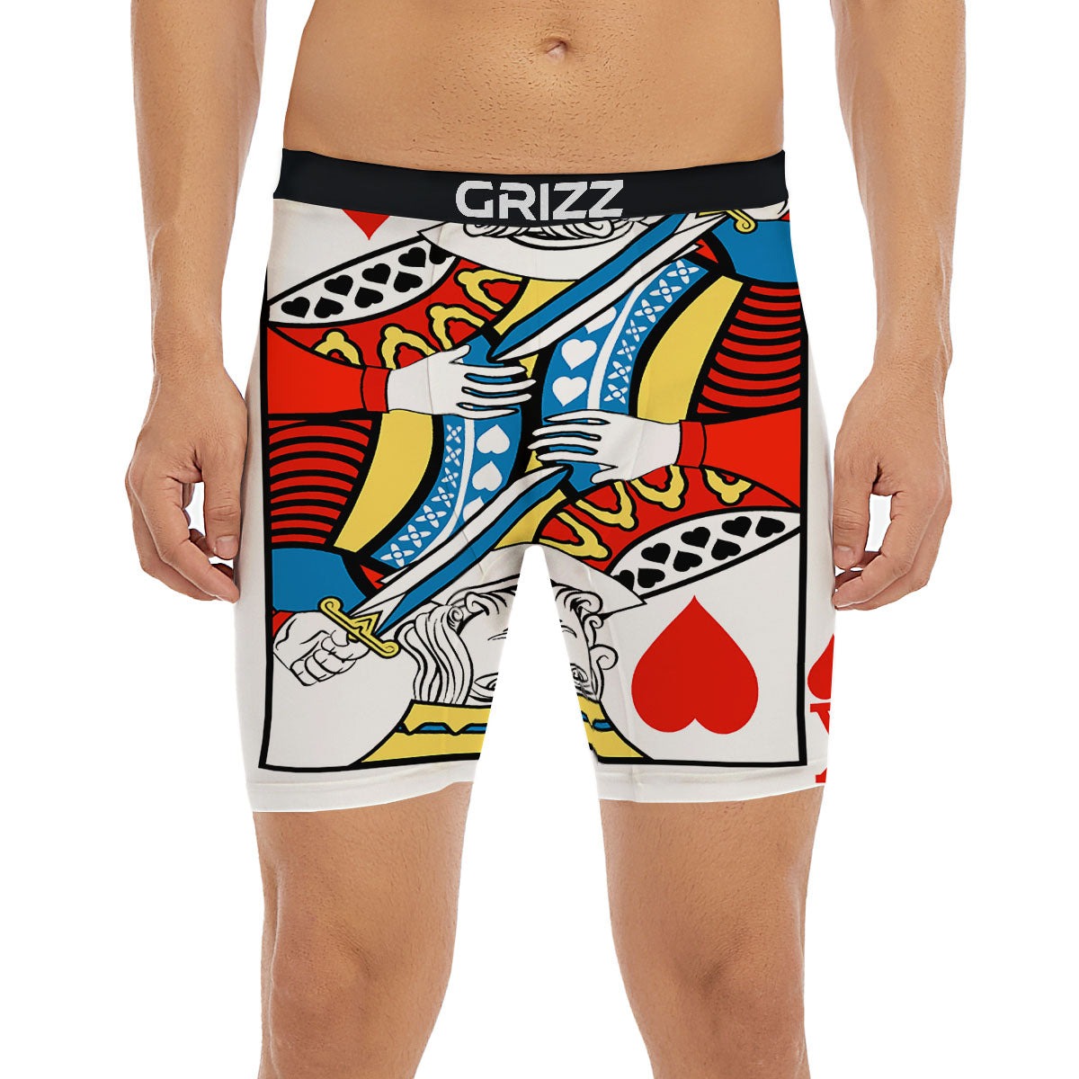 Playing Card King Of Hearts Print Boxer Briefs-grizzshop