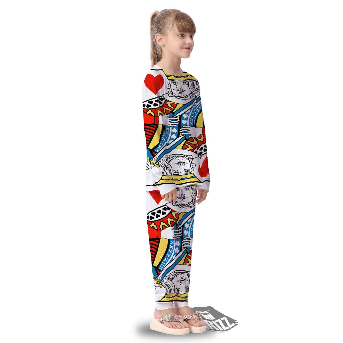 Playing Card King Of Hearts Print Kid's Pajamas-grizzshop
