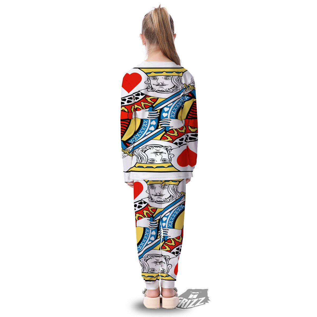 Playing Card King Of Hearts Print Kid's Pajamas-grizzshop