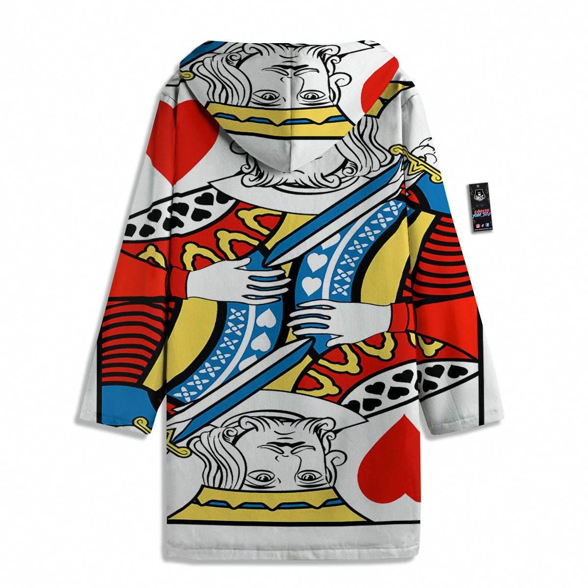 Playing Card King Of Hearts Print Men's Windbreaker Jacket-grizzshop