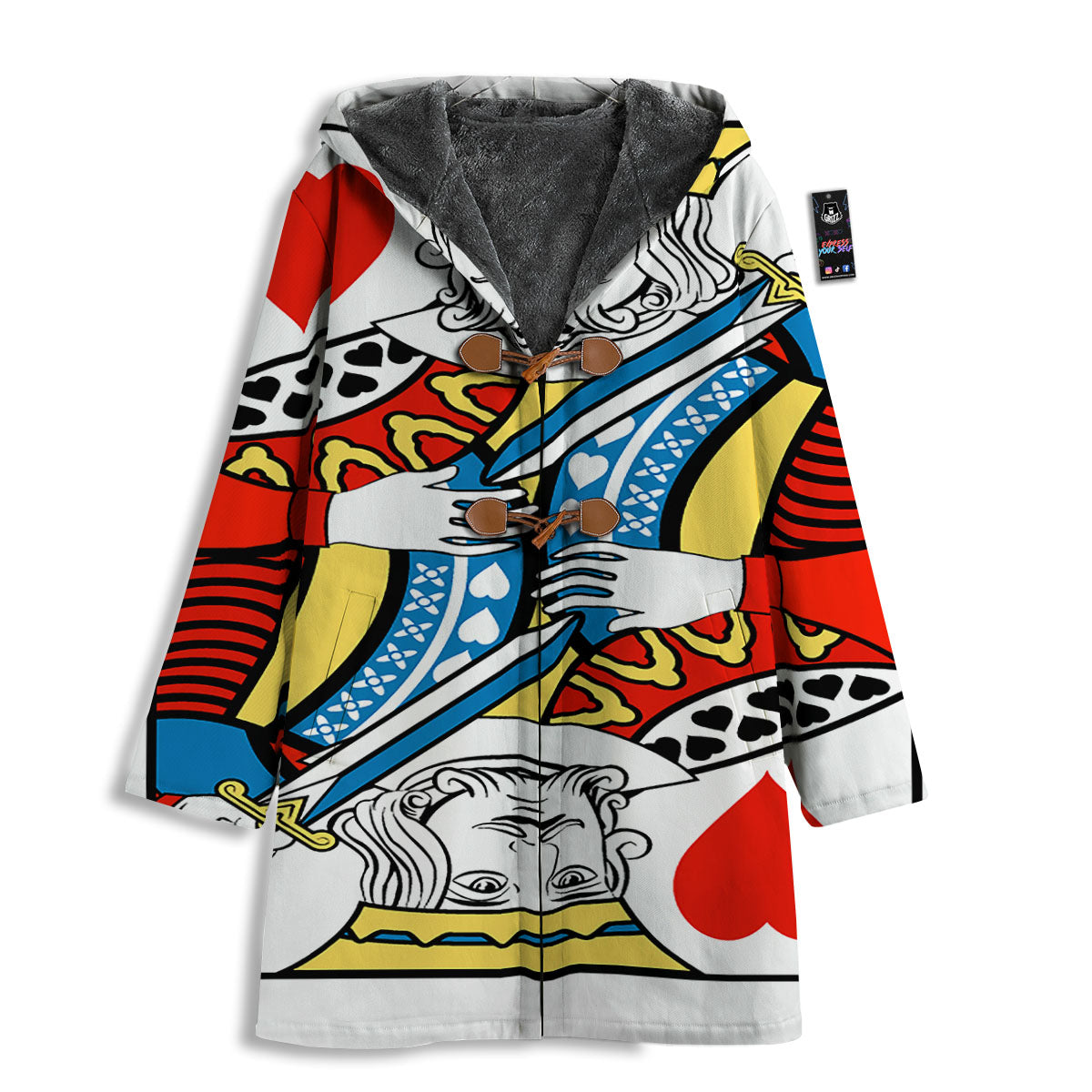 Playing Card King Of Hearts Print Men's Windbreaker Jacket-grizzshop